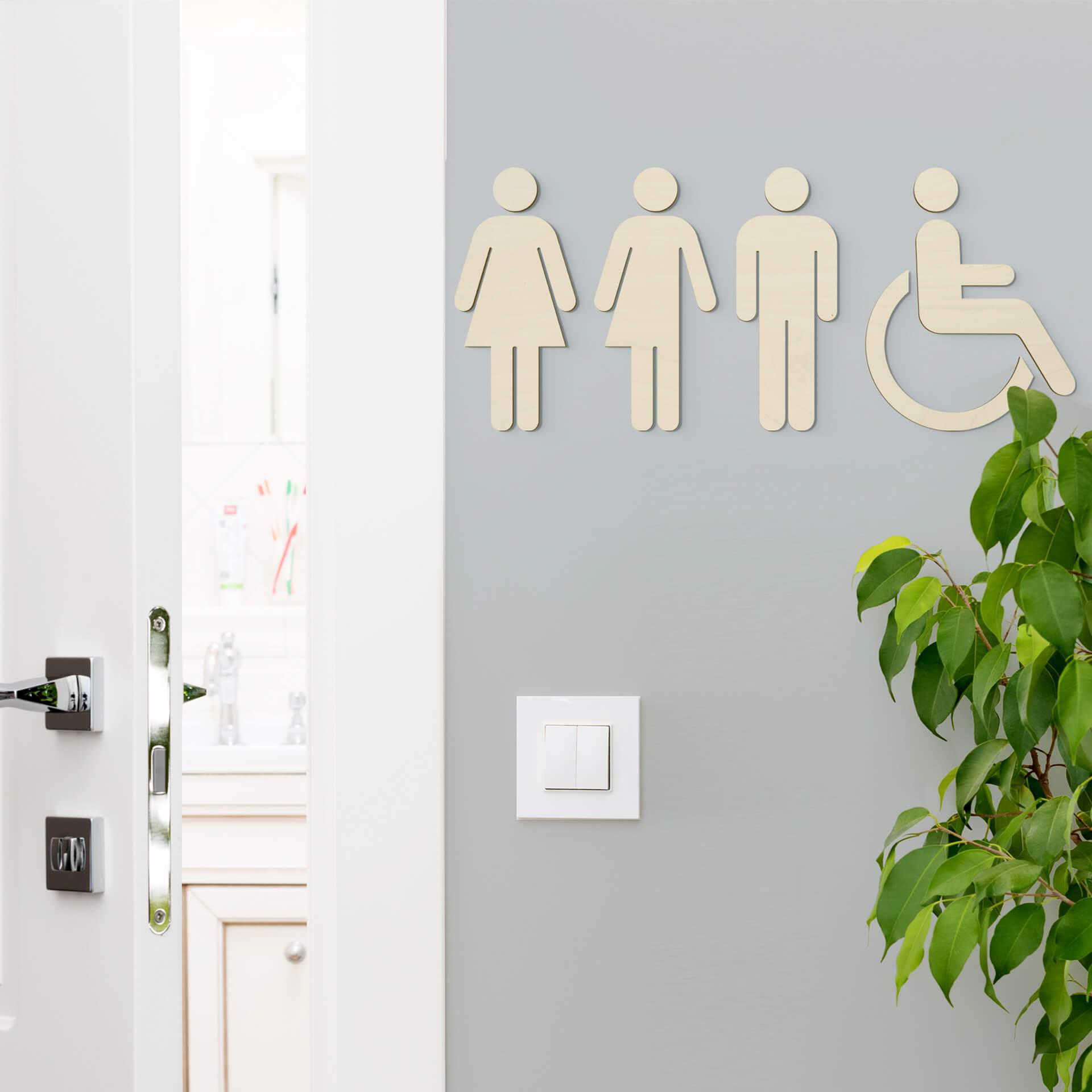 Décoration en bois placage peuplier - Panneau WC