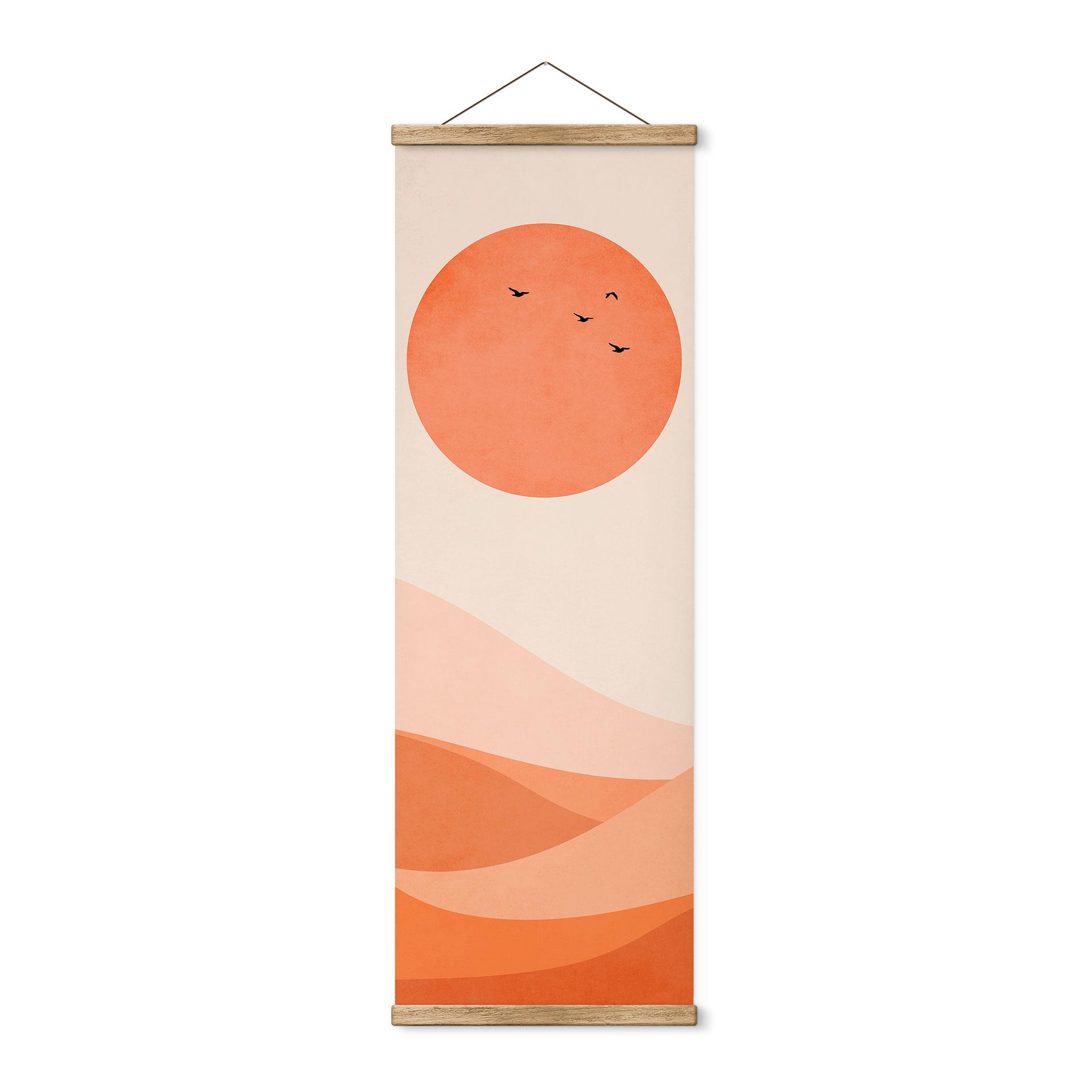 Tekstil plakat Harmonisk landskab orange - Kubistika