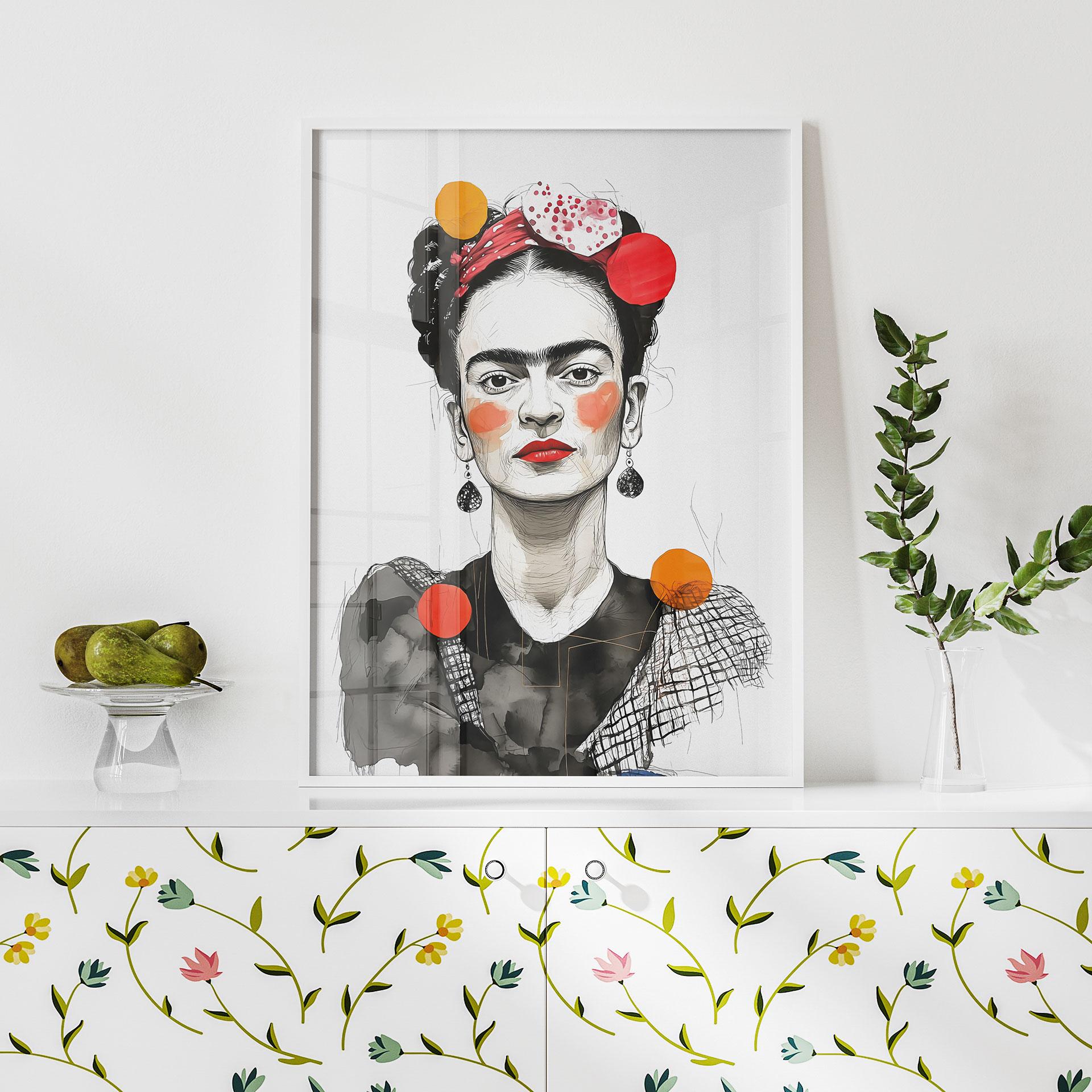 Plakat Frida Kahlo pop art-portræt - Jaszke