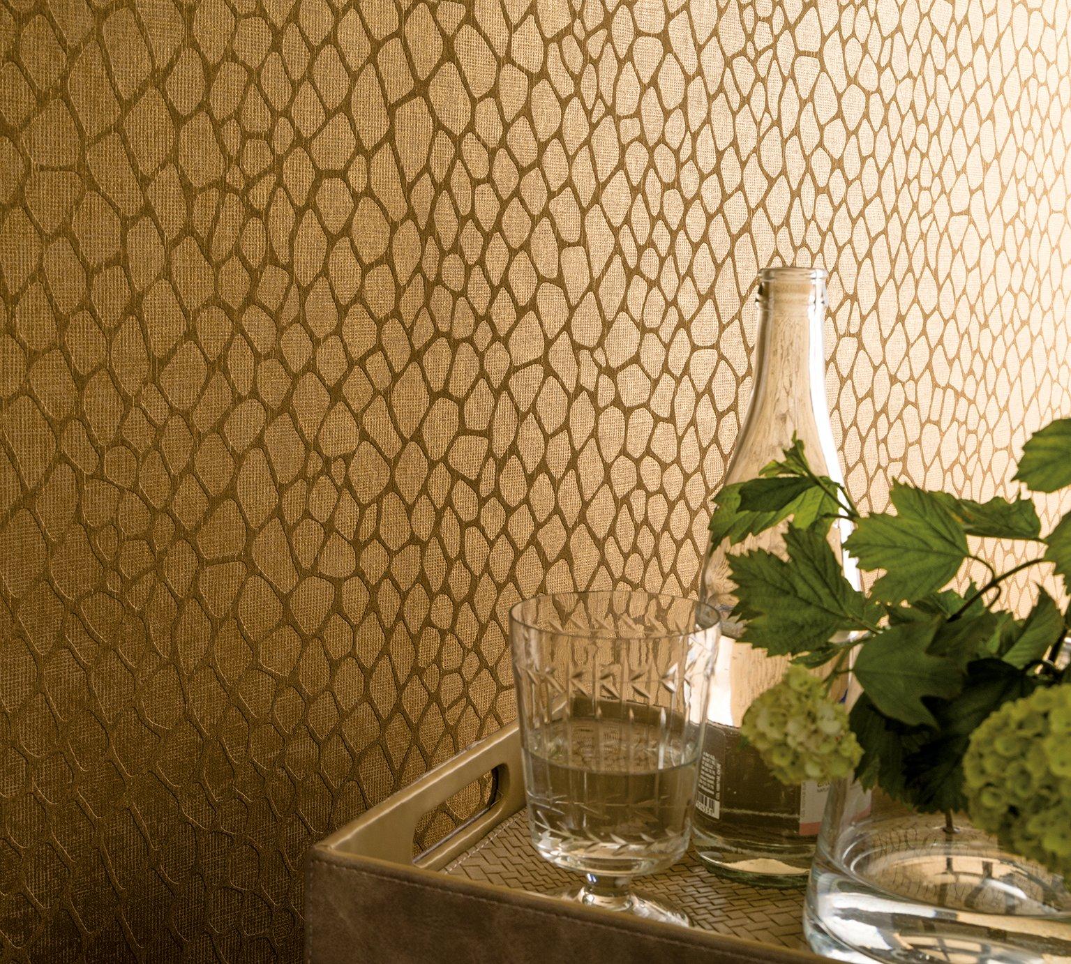 Vliestapete Grafisch Modern, Opulent in Gold , Lounge