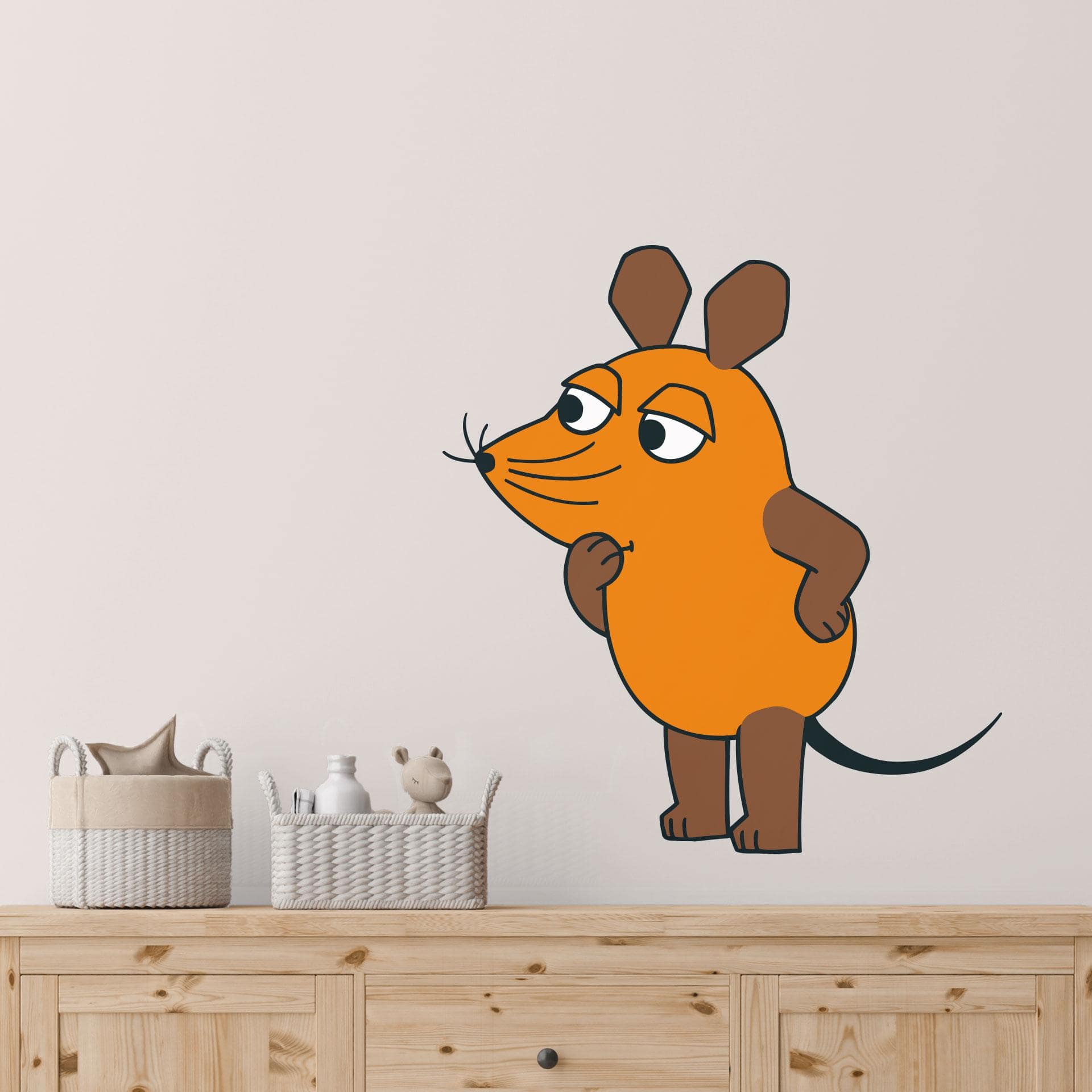 Muursticker De Muis is Nieuwsgierig
