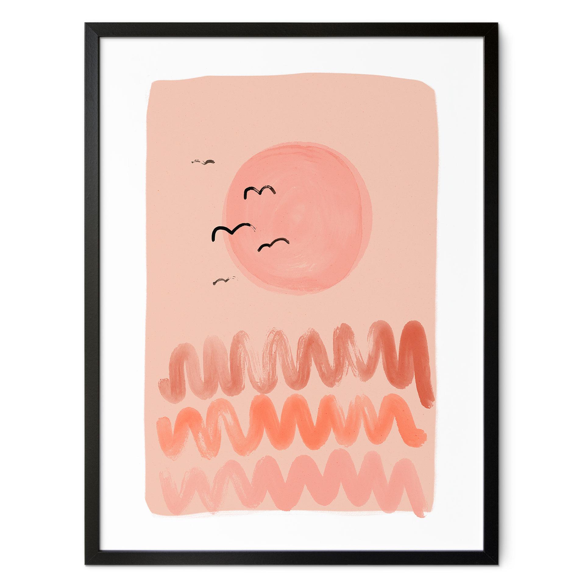 Plakat Ferskenfarvet solnedgang - Treechild