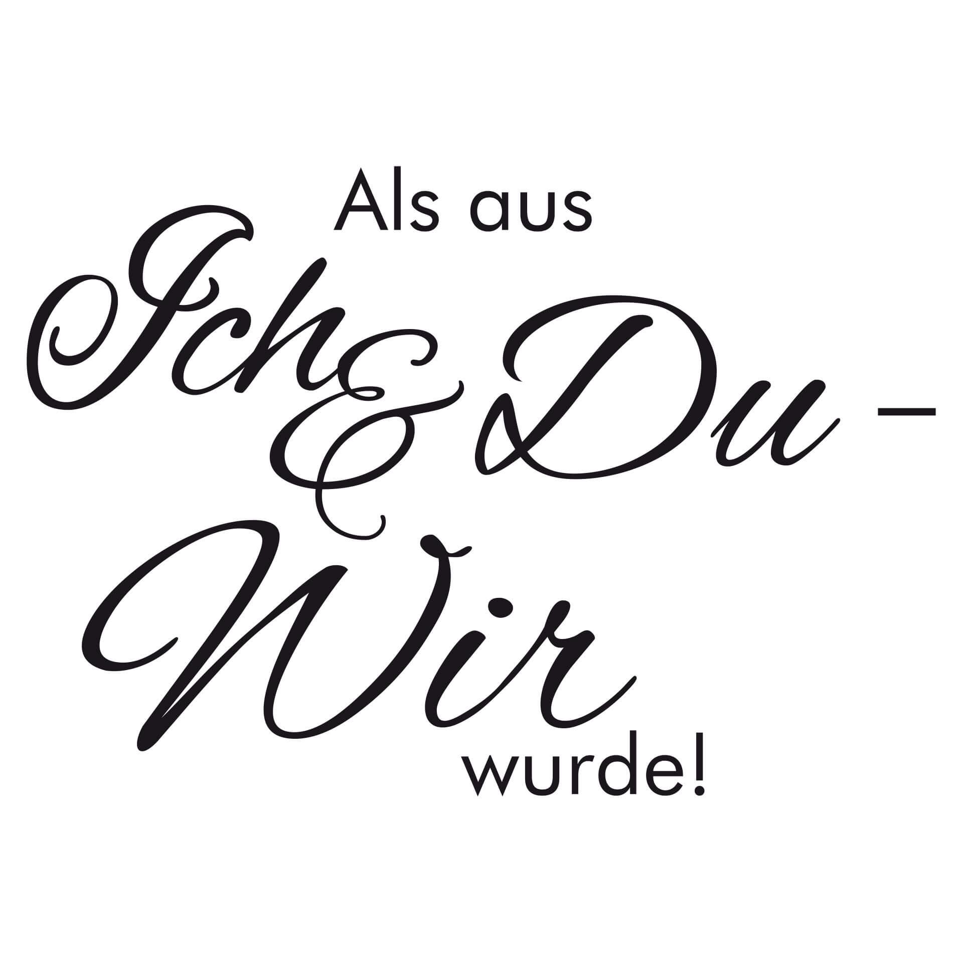 Wandtattoo Als aus ich und du... inkl. 4 Bilderrahmen