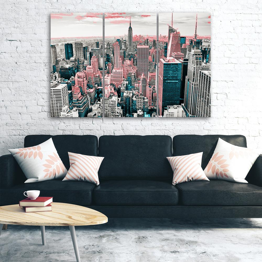 3 stykke lærredstryk, New York City Skyline USA