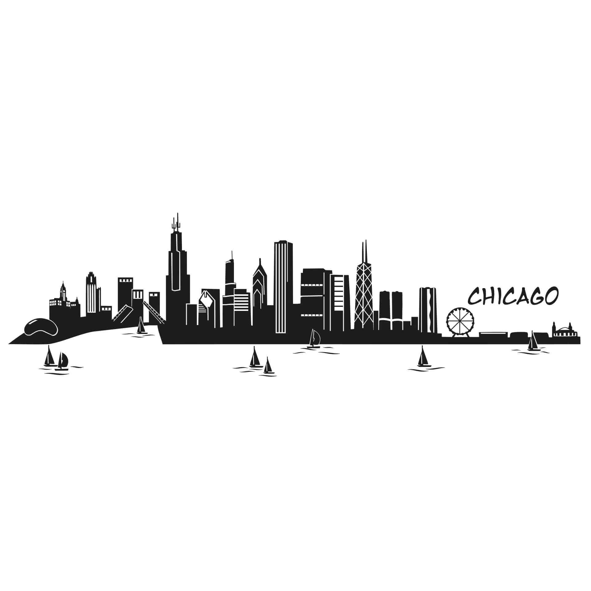 Wallsticker Chicago Skyline