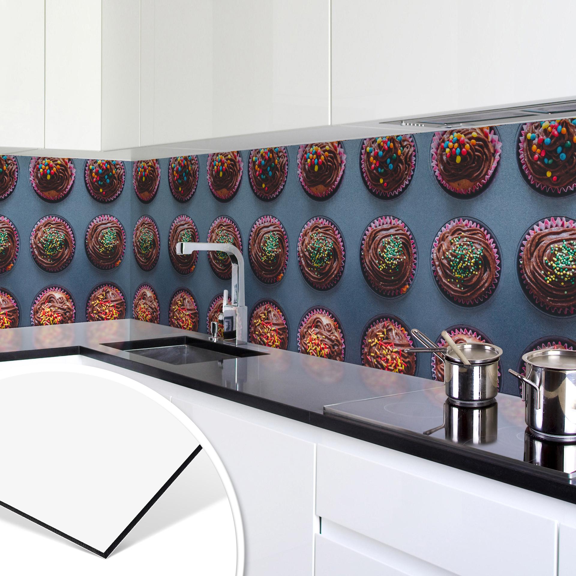 Revêtement pour cuisine - Alu-Dibond - Muffins pour anniversaire
