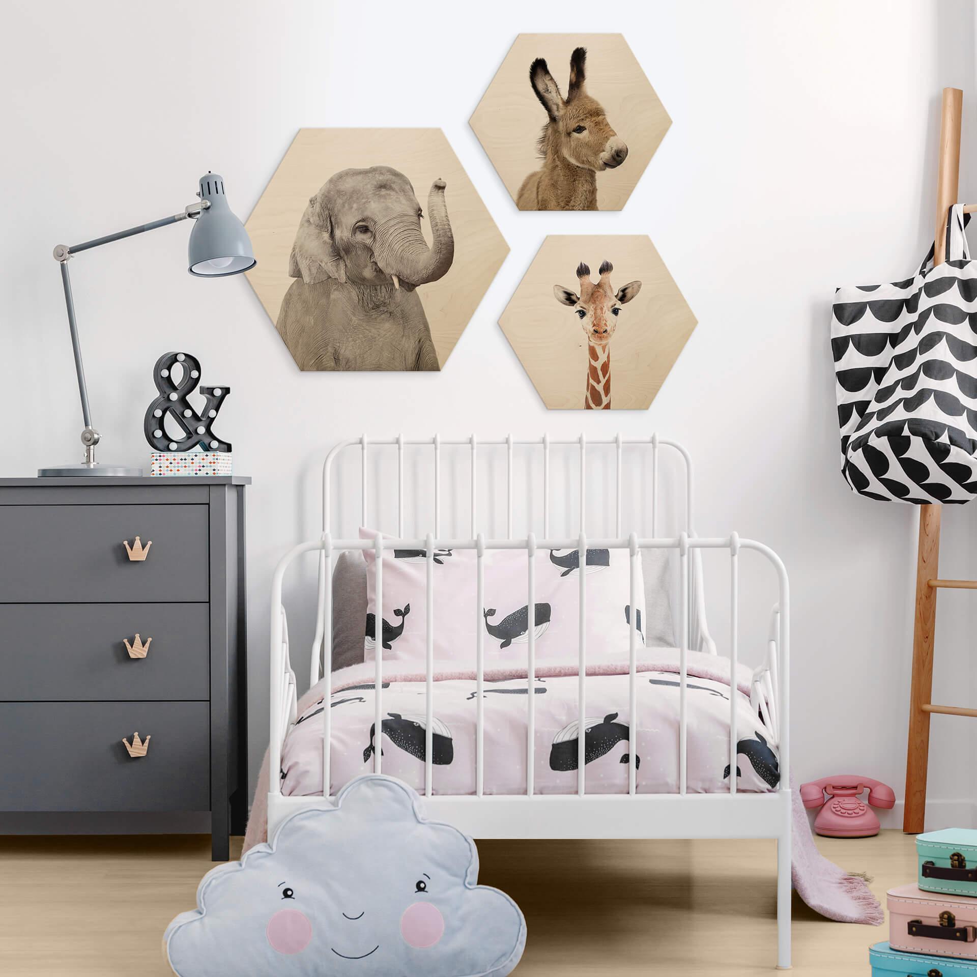Hexagon Hout Sisi & Seb - Baby Giraffe