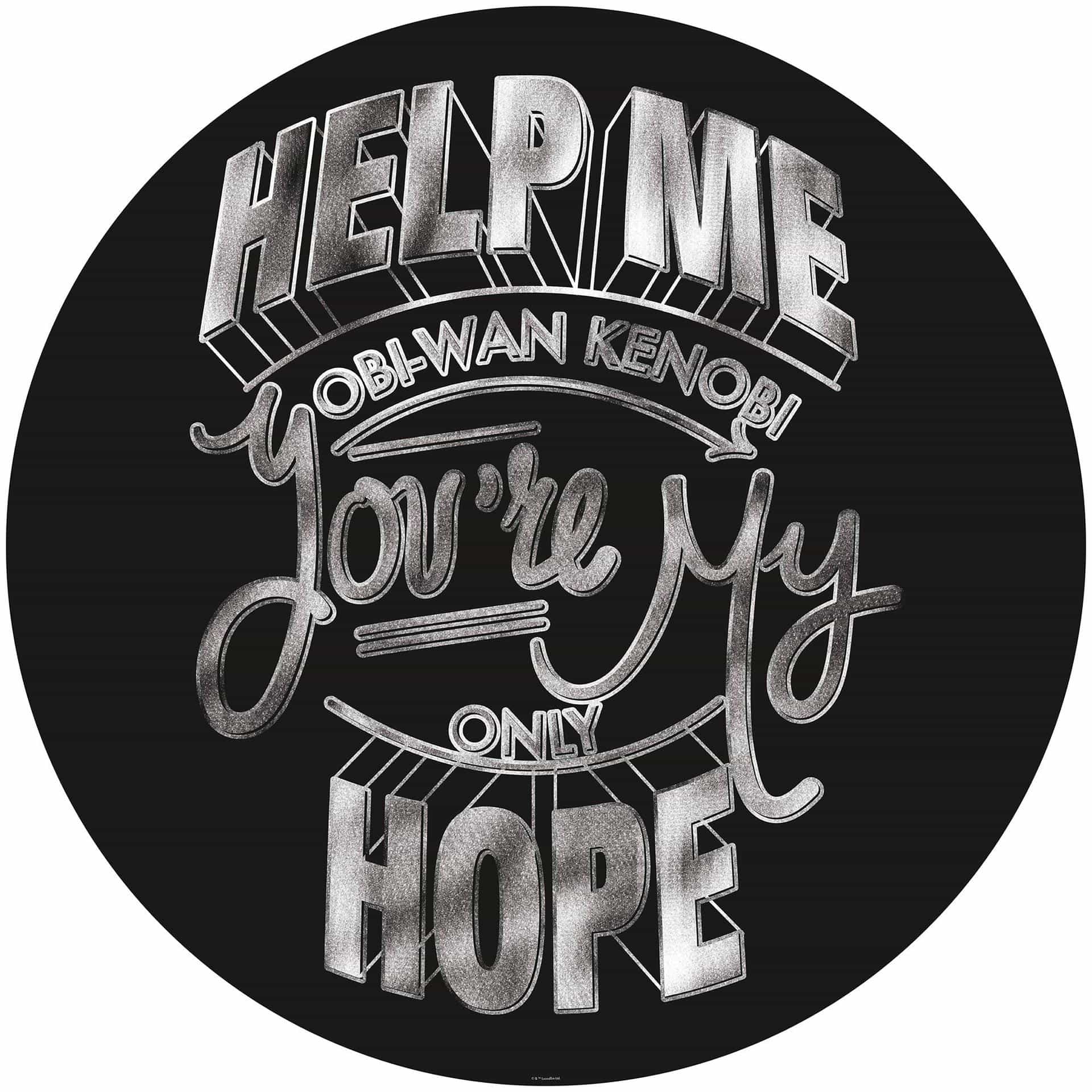 Selbstklebende Vlies Fototapete - Star Wars Help Me Obi Wan - 125 x 125 cm
