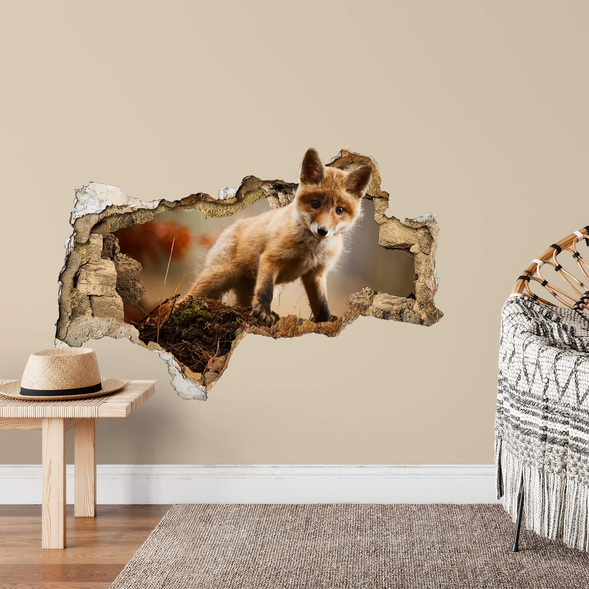 3D Muursticker Adamec - Jonge Vos