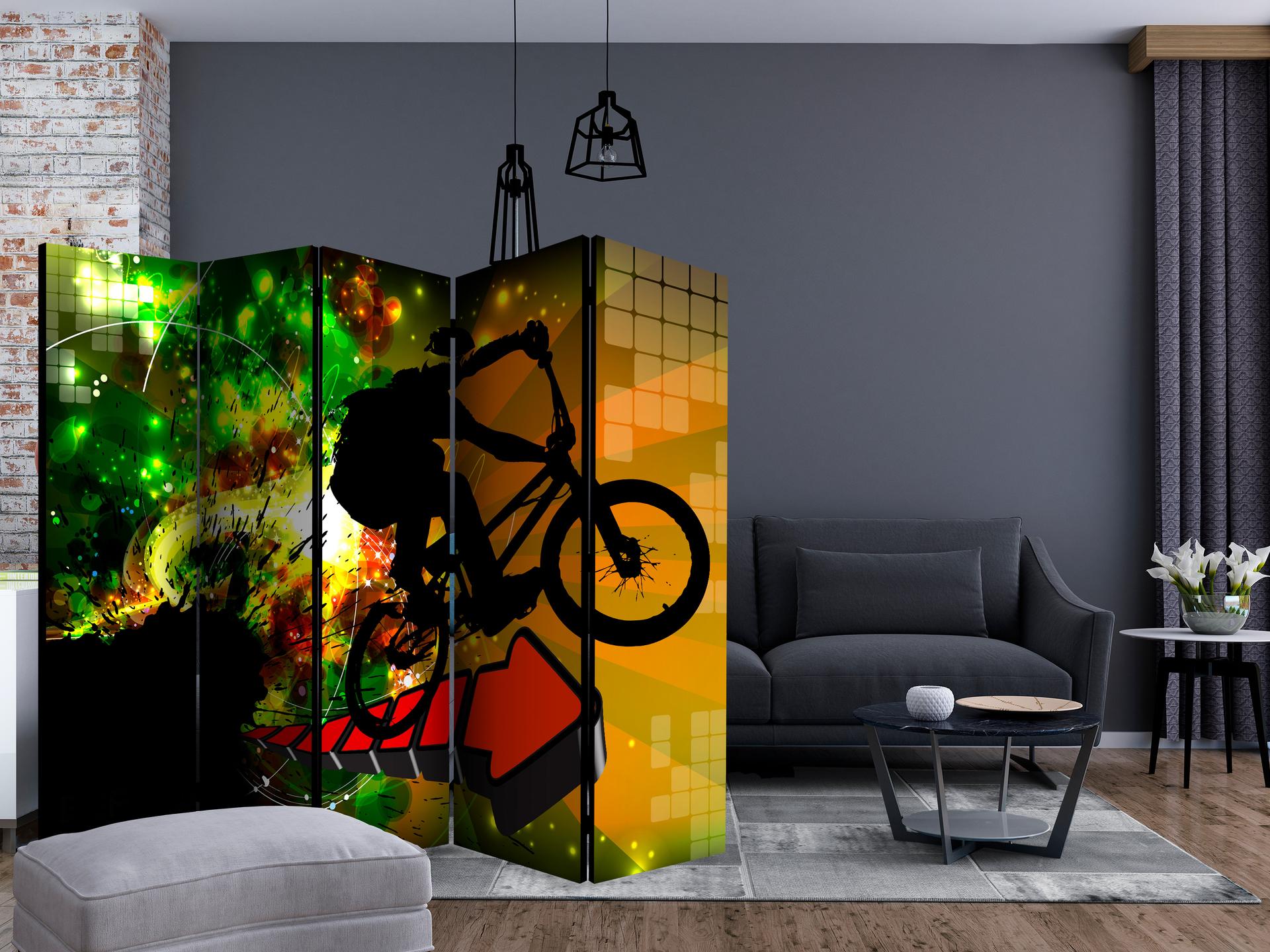 Schermo divisorio - Trucchi in bicicletta , 5 pezzi - 225x172 cm