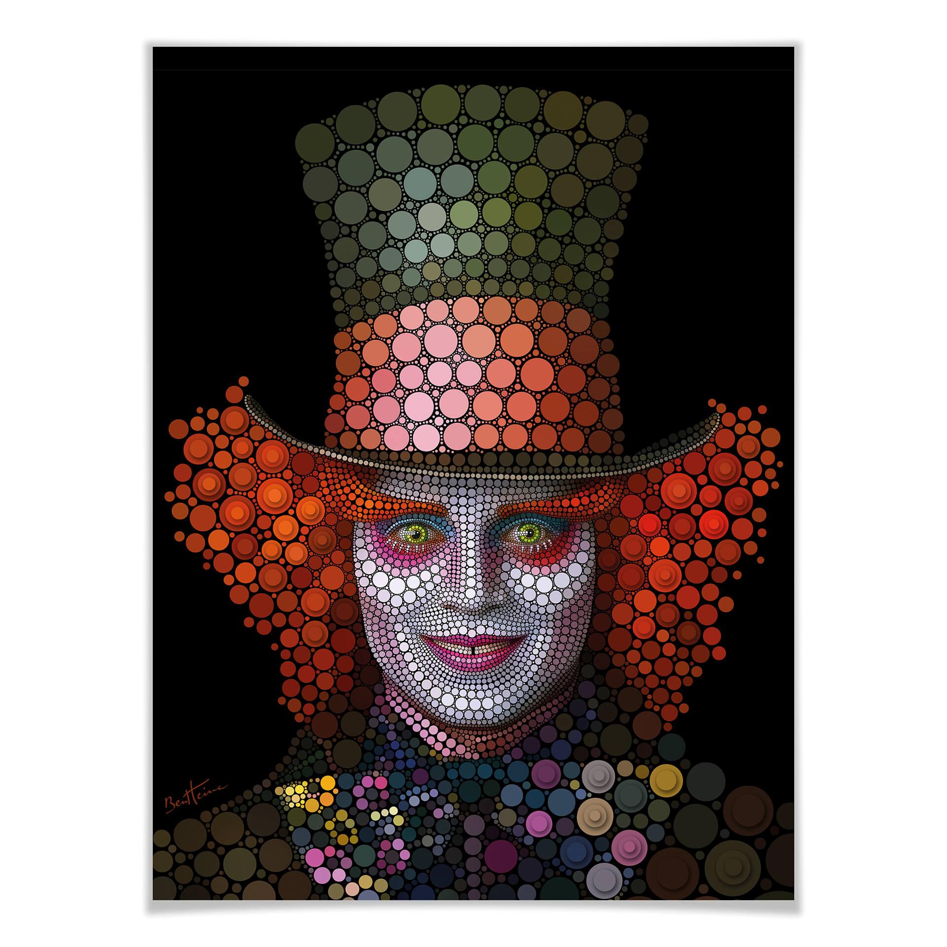 Plakat Ben Heine - Circlism: Johnny Depp jako Kapelusznik