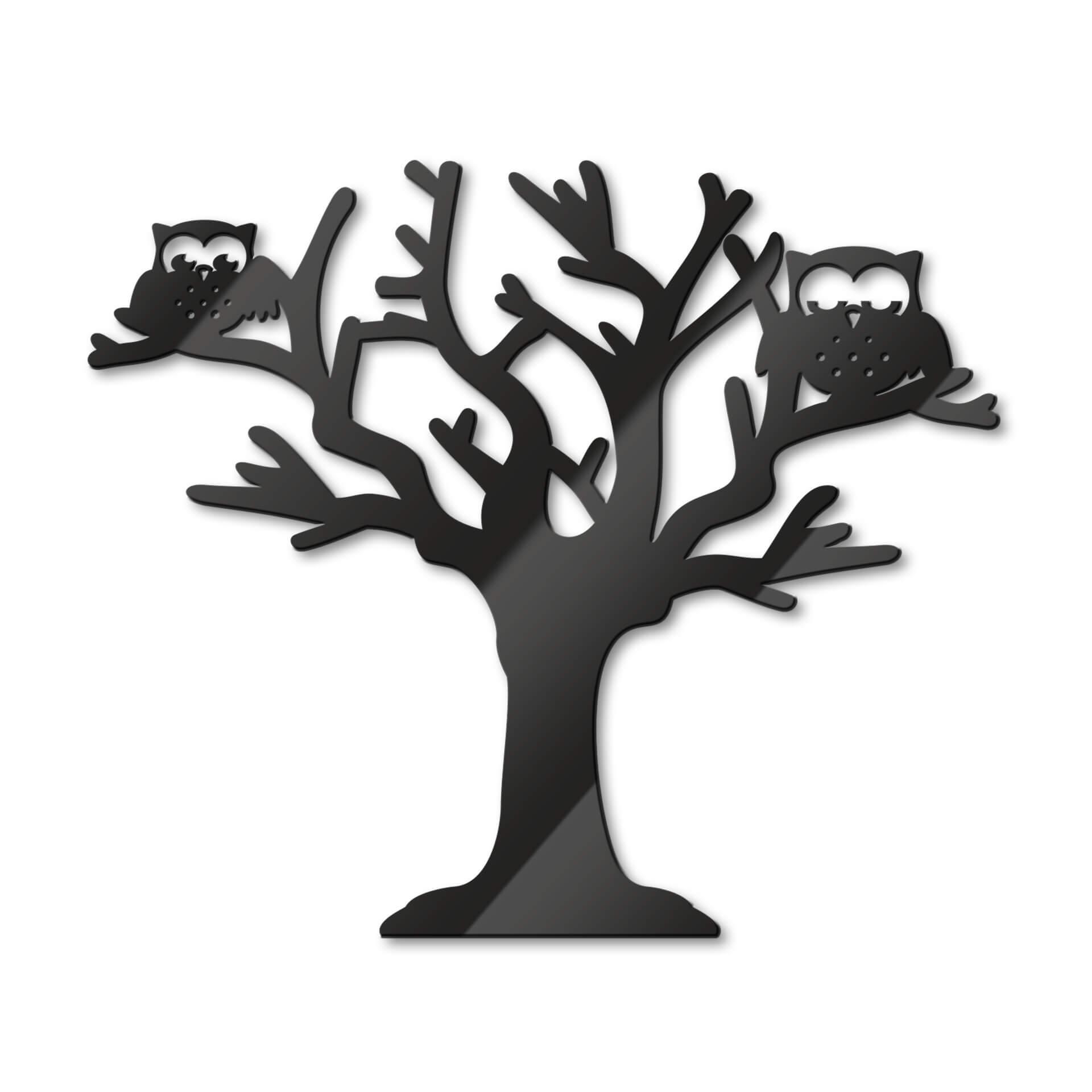 Árbol decorativo acrílico con búhos