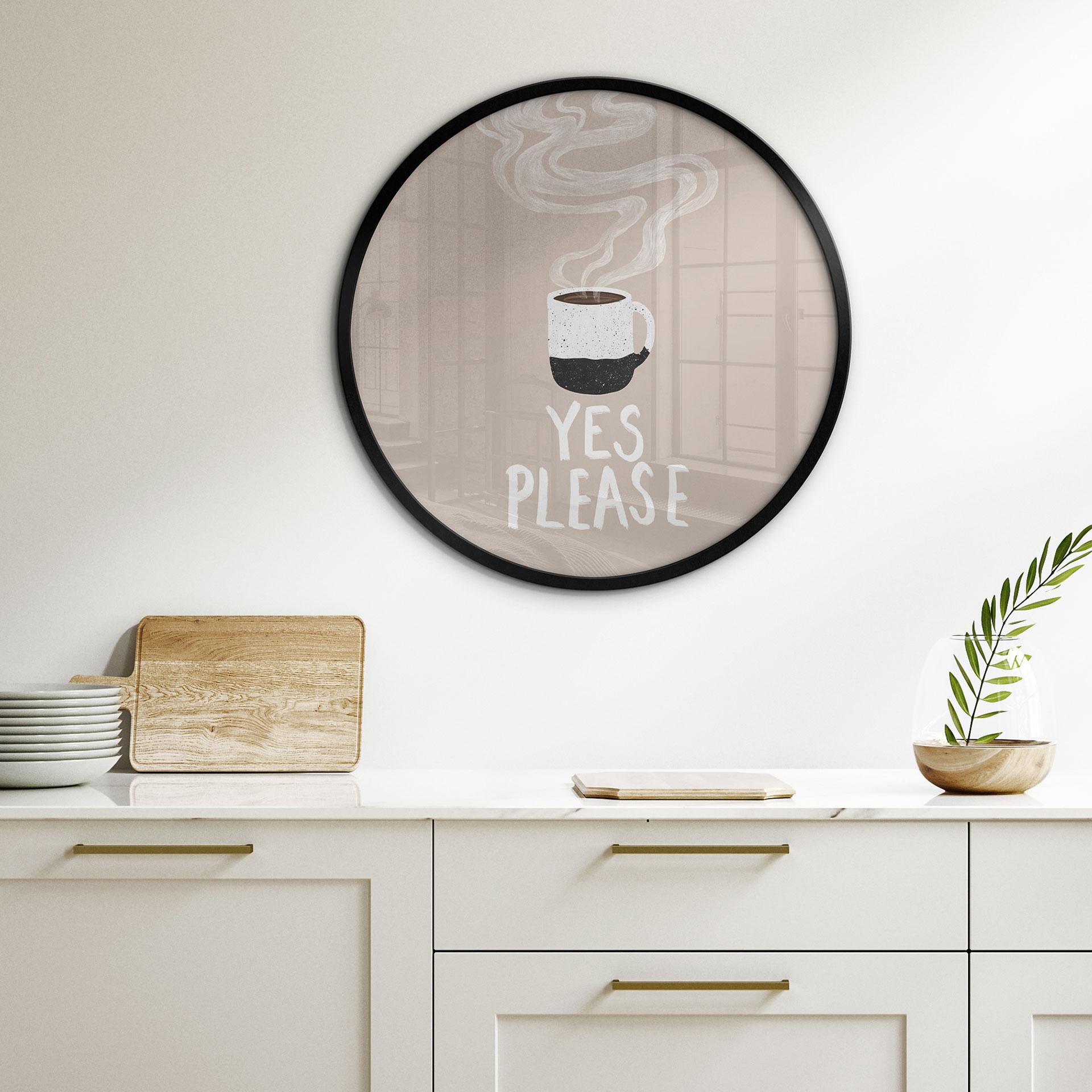 Plakat Varm kop kaffe om morgenen - EMELIEmaria - Round