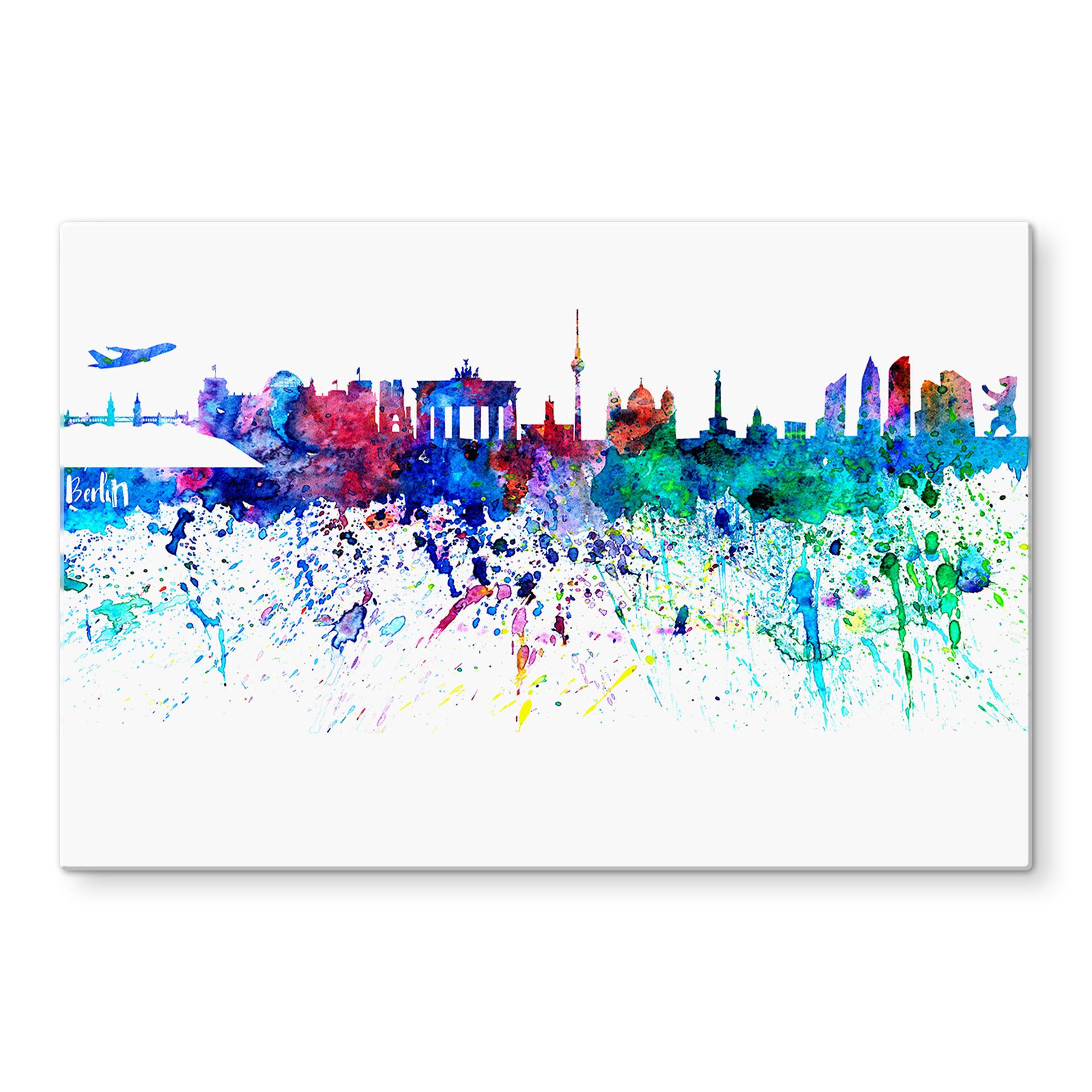Stænkplade - Bleichner - Berlin Akvarel Skyline