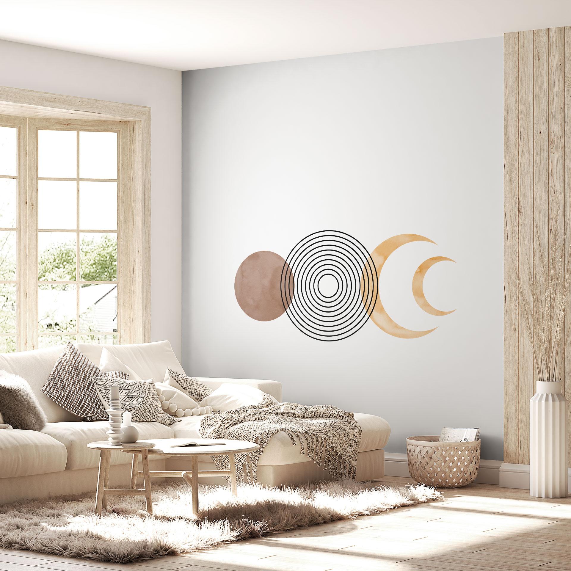 Wallsticker abstrakt - månefaser og geometri