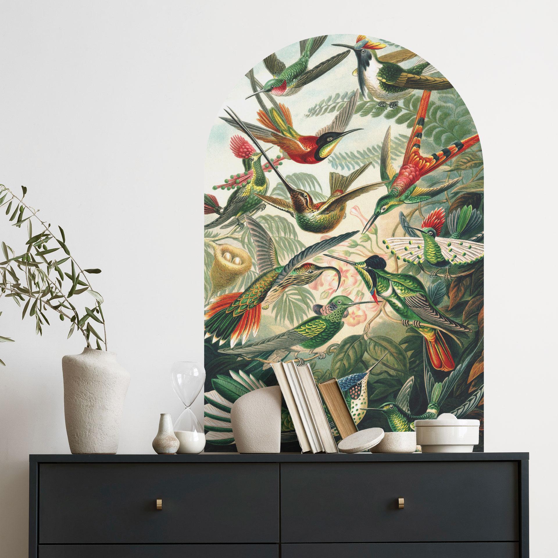 Wallsticker rundbue vægpanel kolibrier - Häckel - bred