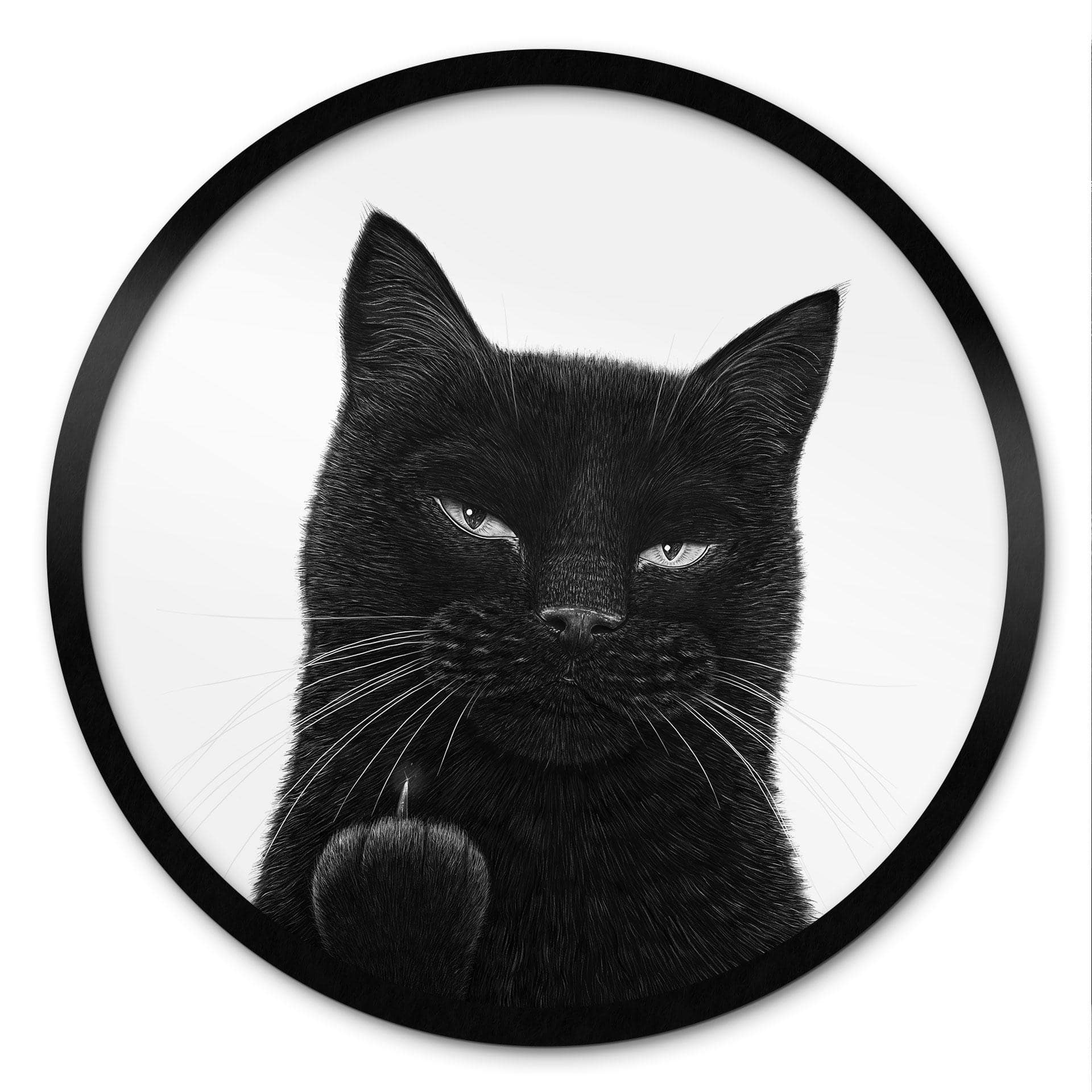 Poster Chat noir effronté - Korenkova - Rond