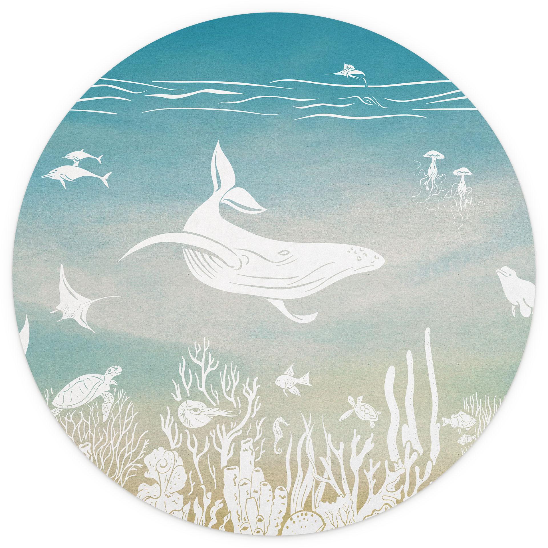 Onderwaterwereld paradijs - Ombre - Kikki Belle - Fotobehang rond - vliesbehang/zelfklevend vliesbeh