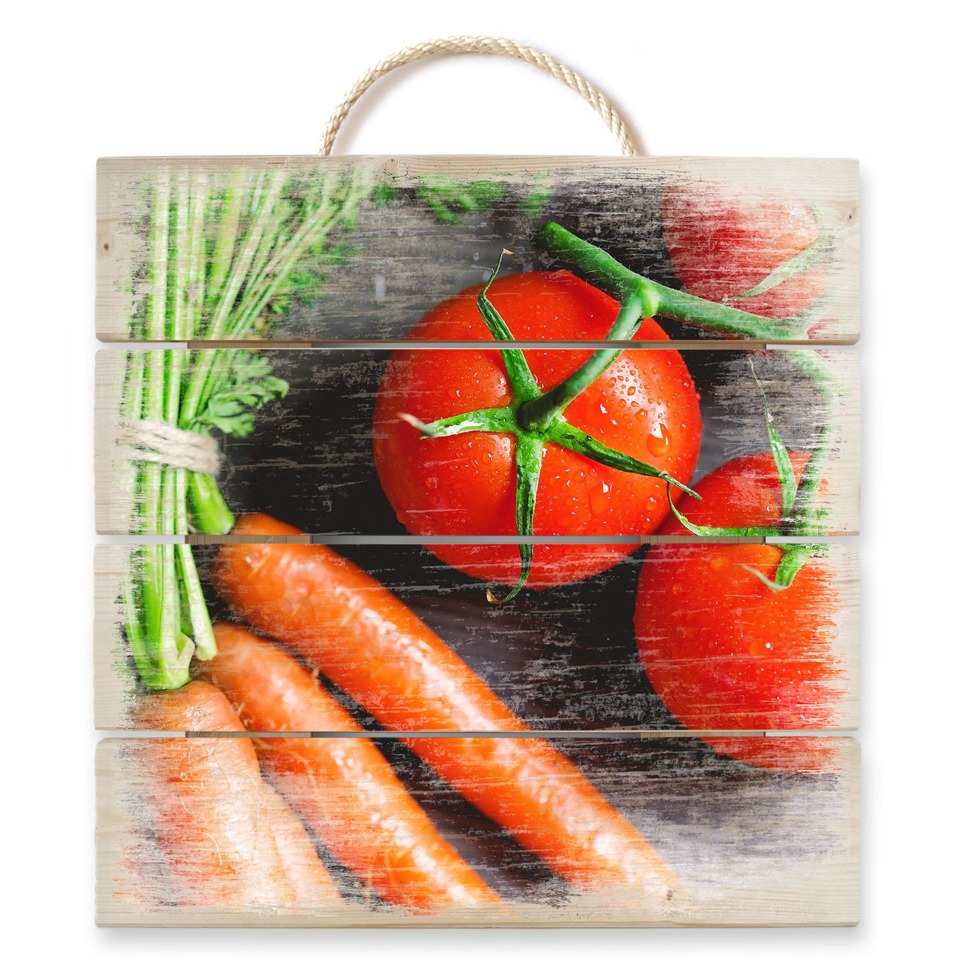 Cuadro de madera Cocina fresca - 40x41,5 cm