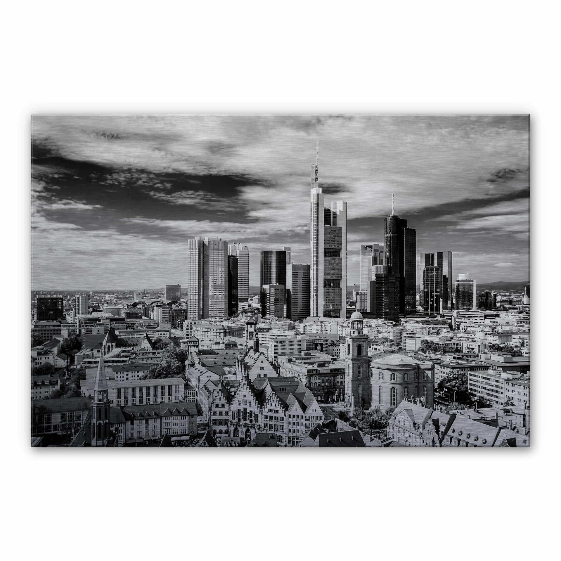 Frankfurt Skyline – print på aluminium (Alu-Dibond)