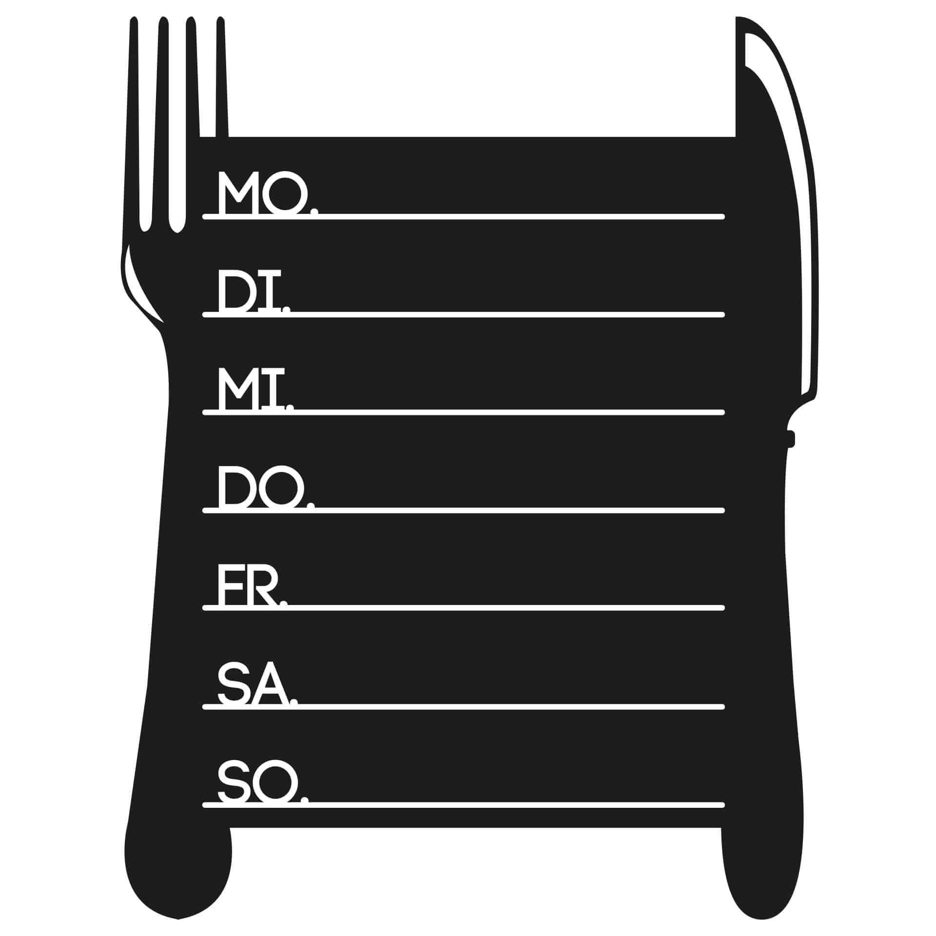 Adesivo murale - Lavagna settimanale - 50x65 cm