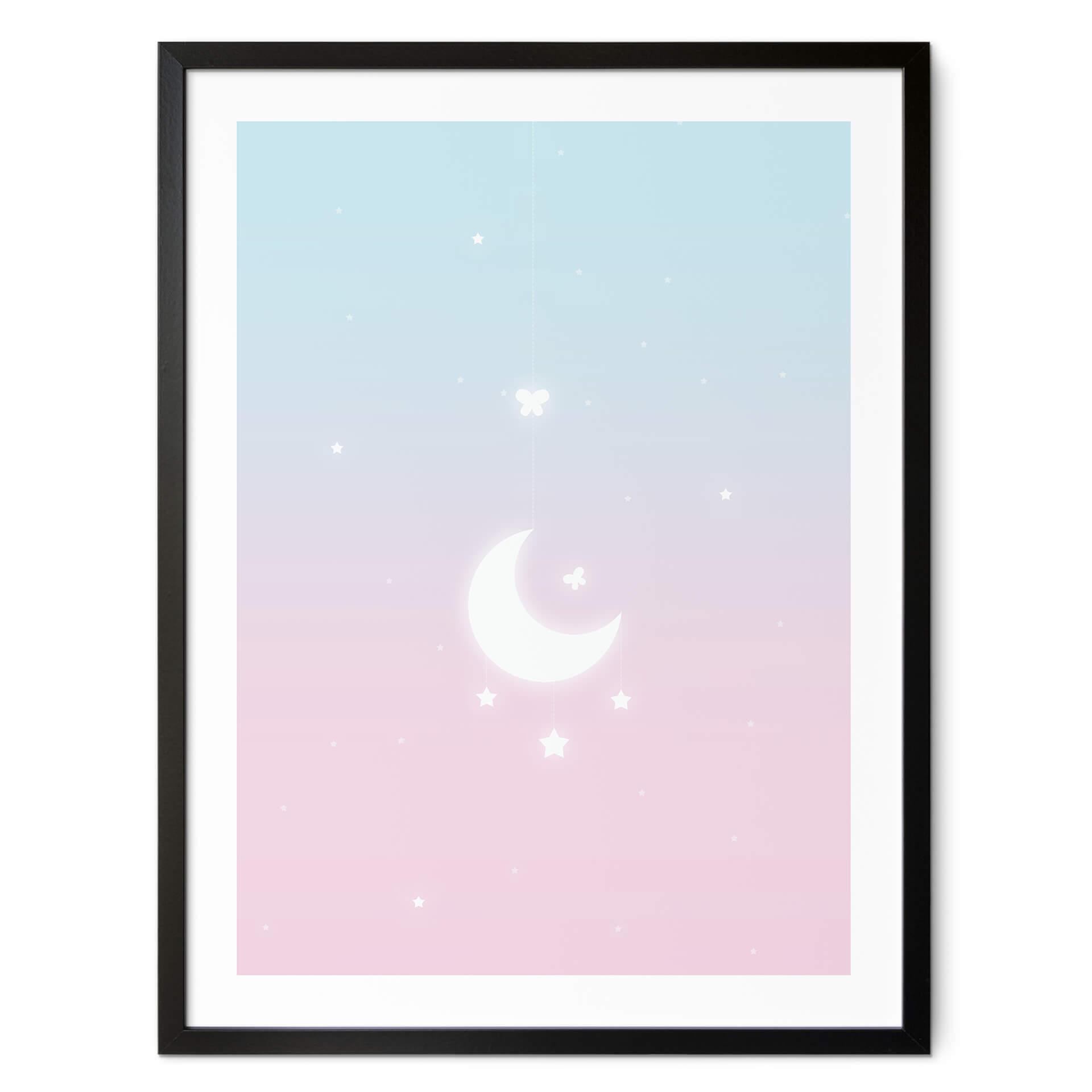 Póster tailandés - La magia de la luz de la luna en el cielo estrellado