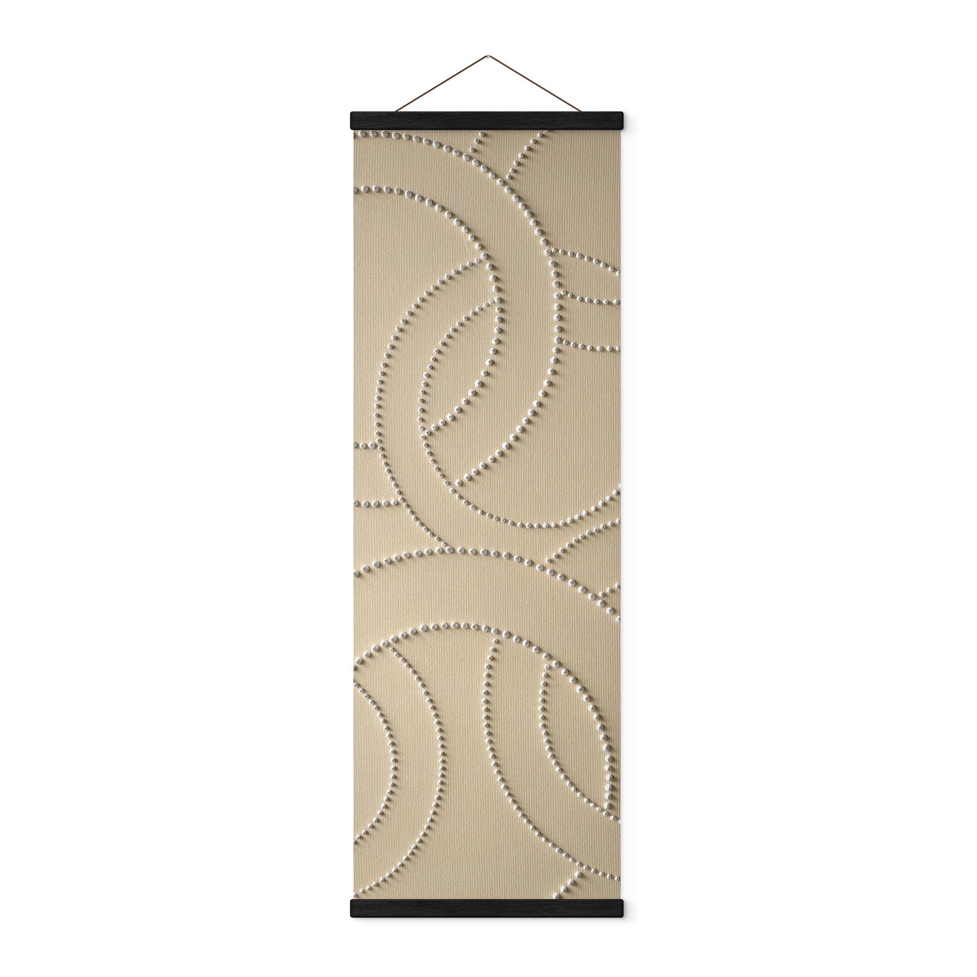 Tekstil plakat Abstrakte ringe beige - Grande - Panorama