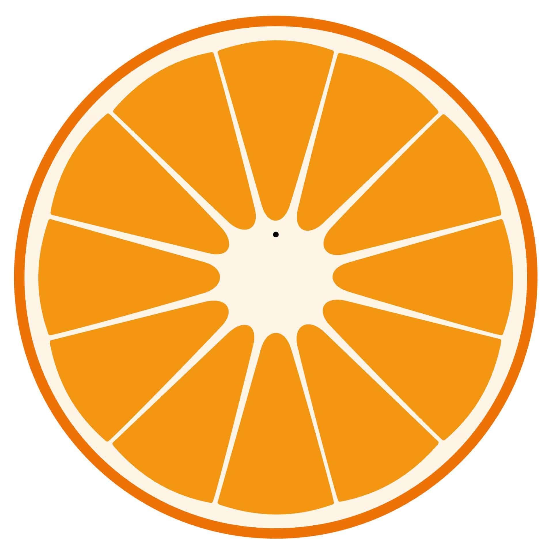 Wandtattoo Orange Wanduhr