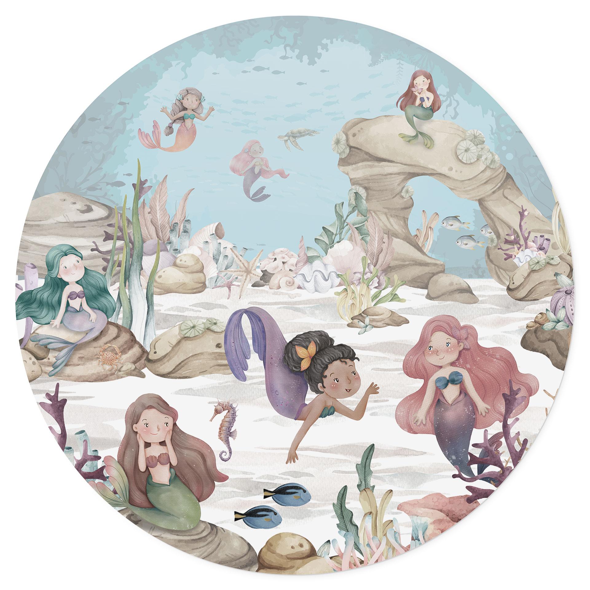 Wandtattoo Magisches Unterwasserreich der Meerjungfrauen - für Kinder - Oliver Robins - Rund