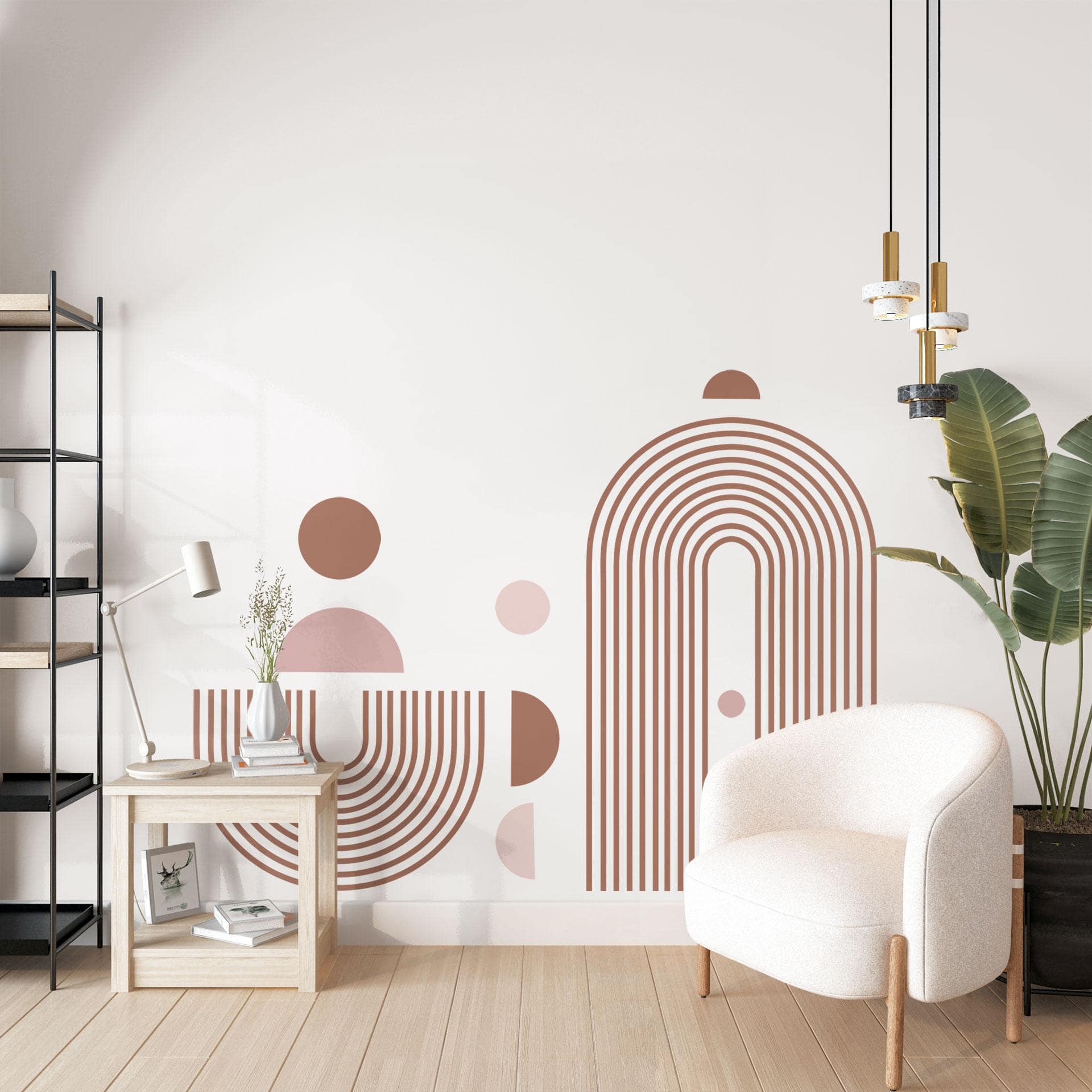 Wallsticker Geometrisk - Abstrakte former med halvbue