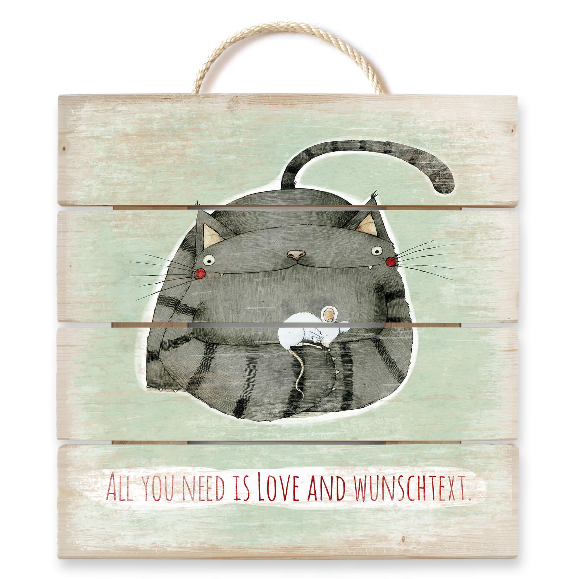 Cuadro de madera + texto personalizado Loske - Amigos - 40x41,5 cm