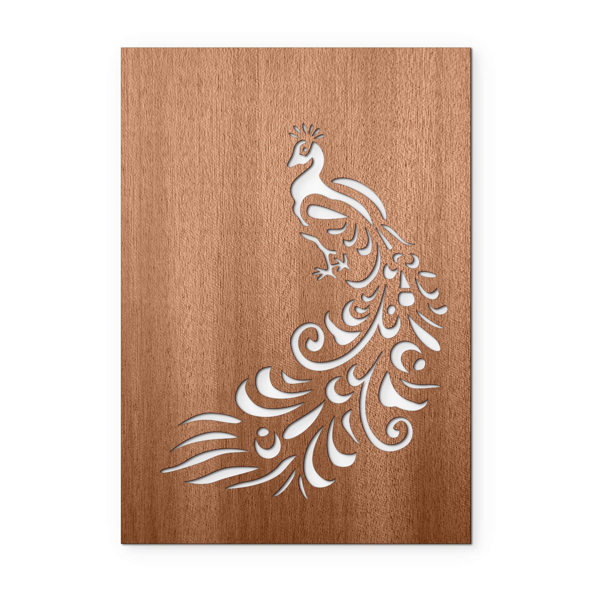 Decoro in legno - Pavone