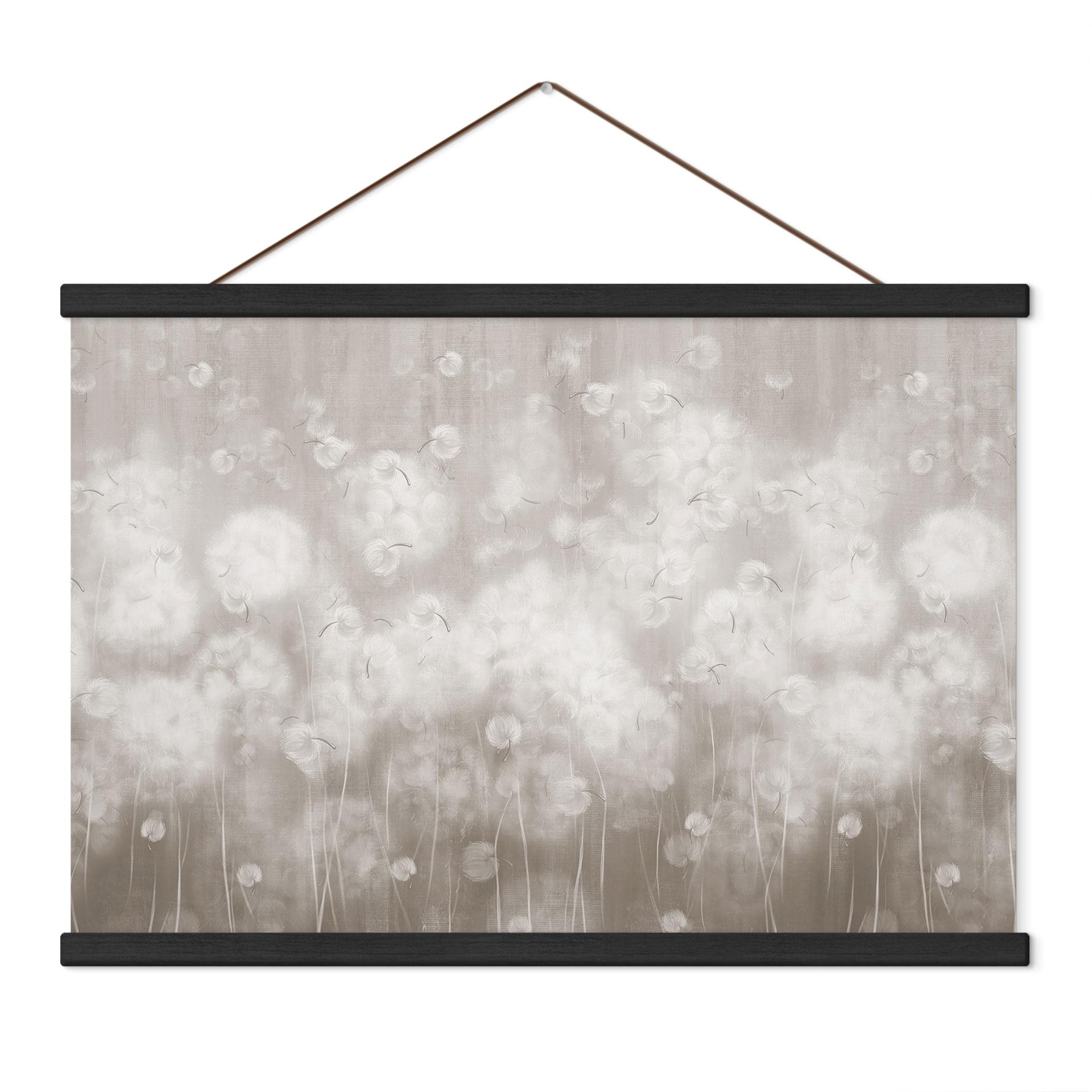 Textielposter Paardenbloemendroom in beige - Ms Tiff