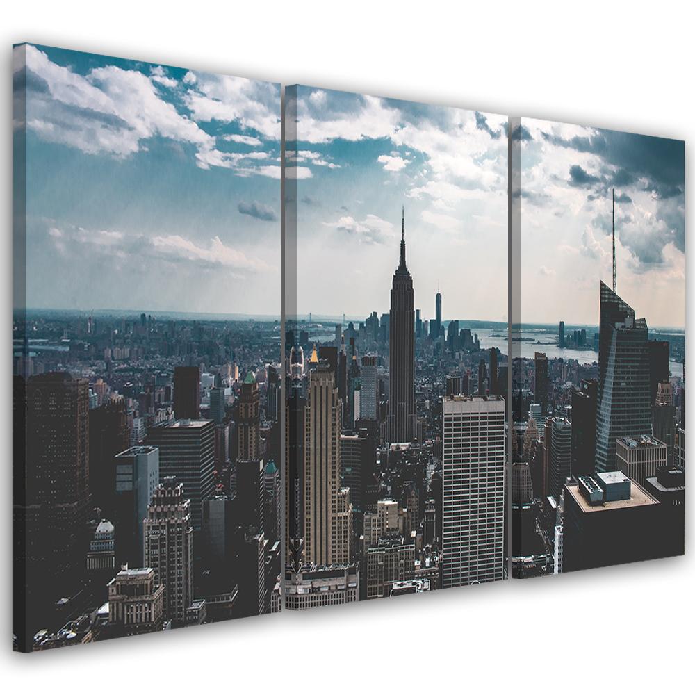 3 stykke lærredstryk, New York City Panorama