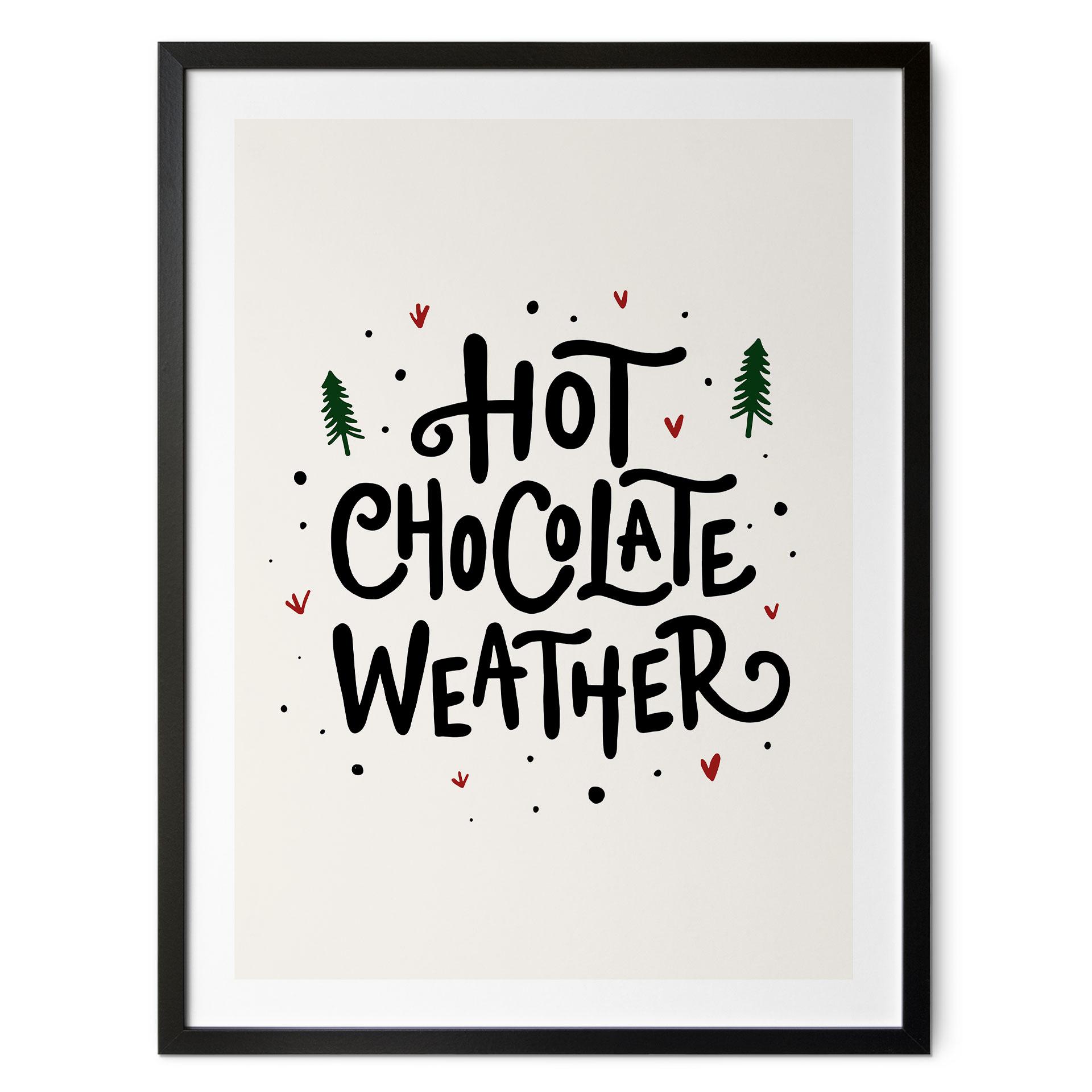 Vinter slogan plakat - Hot Chocolate Christmas Print - Soley