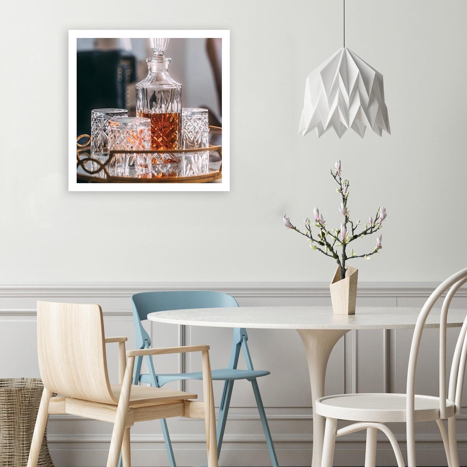 Canvasbillede, Whisky, karaffel og glas