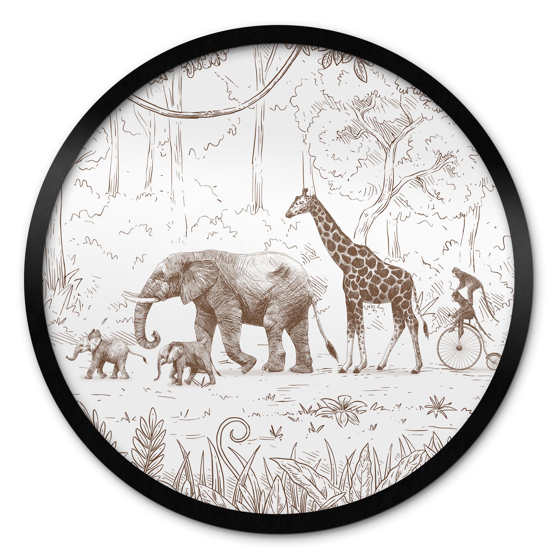 Plakat Jungleparade med dyr - Kikki Belle