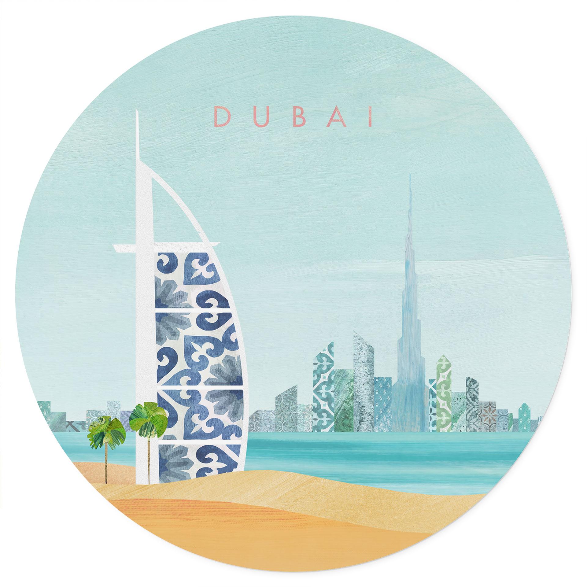 Vinilo decorativo Playa de Dubai - Burj Al Arab - Rivers - Redondo