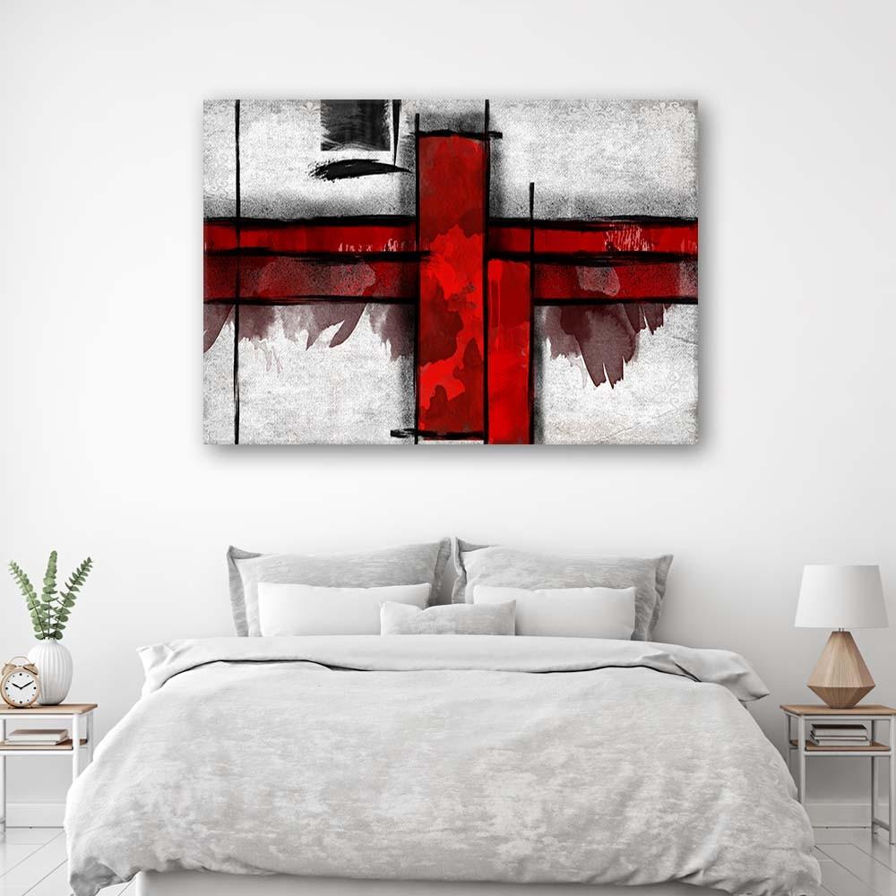Canvasbillede, Rød abstrakt