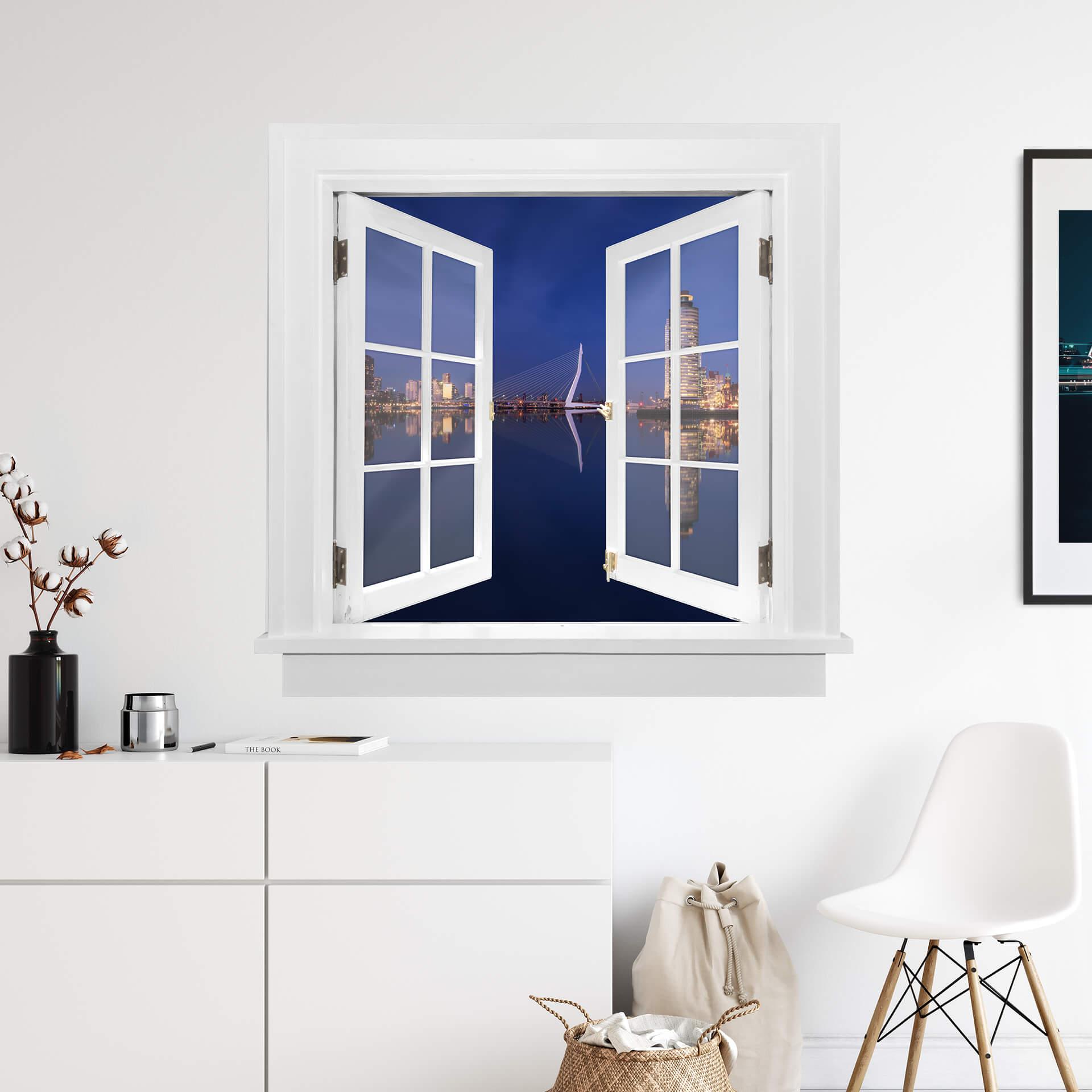 3D Wallsticker med dobbeltvindue Pablo - Rotterdam