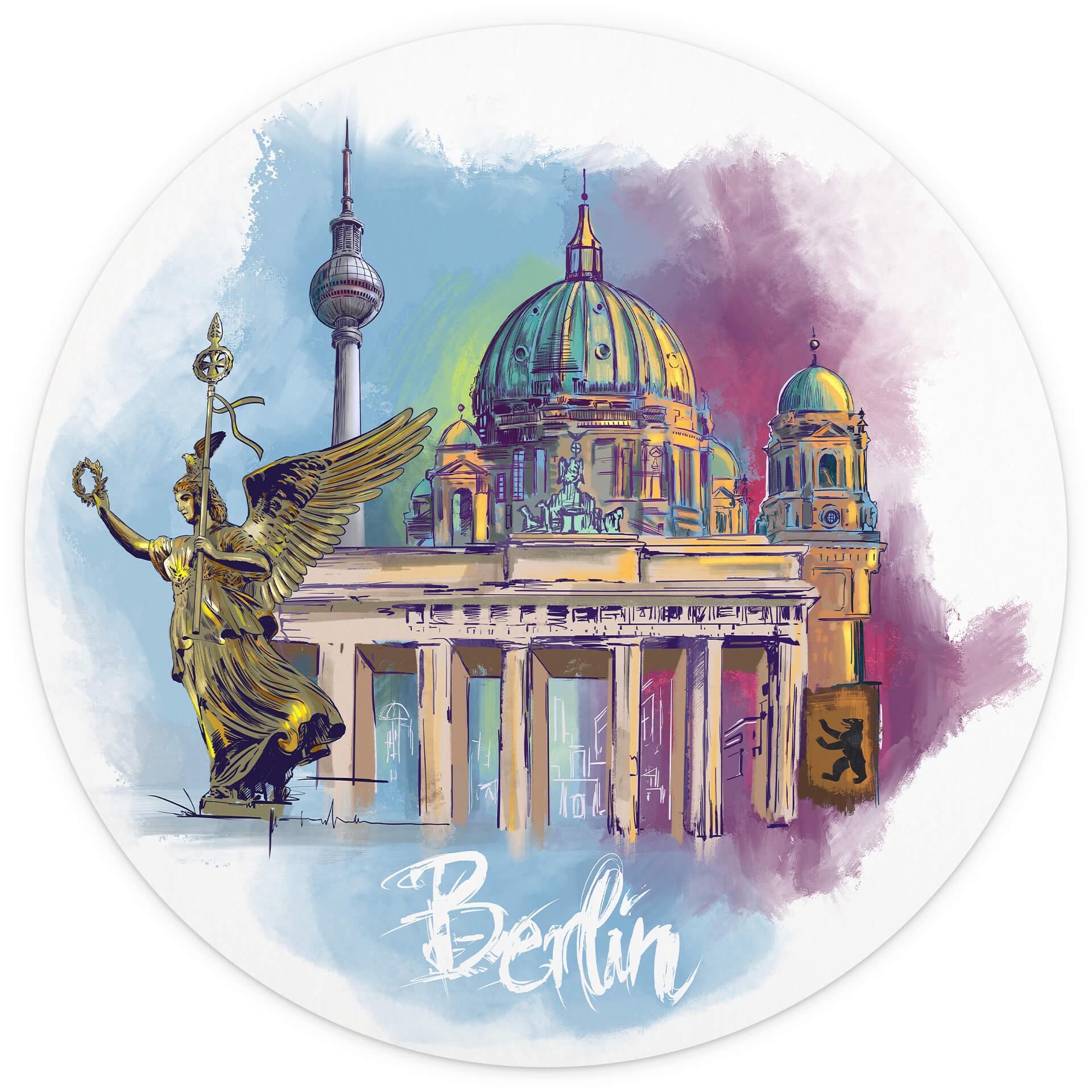 Behangcirkel Love your City - Berlijn - vliesbehang/zelfklevend vliesbehang