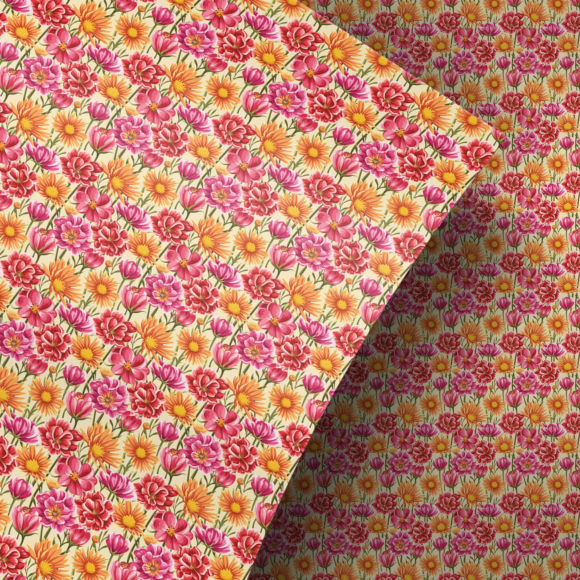 Møbelfolie, dekorativ folie - kan tørres af - blomstereng