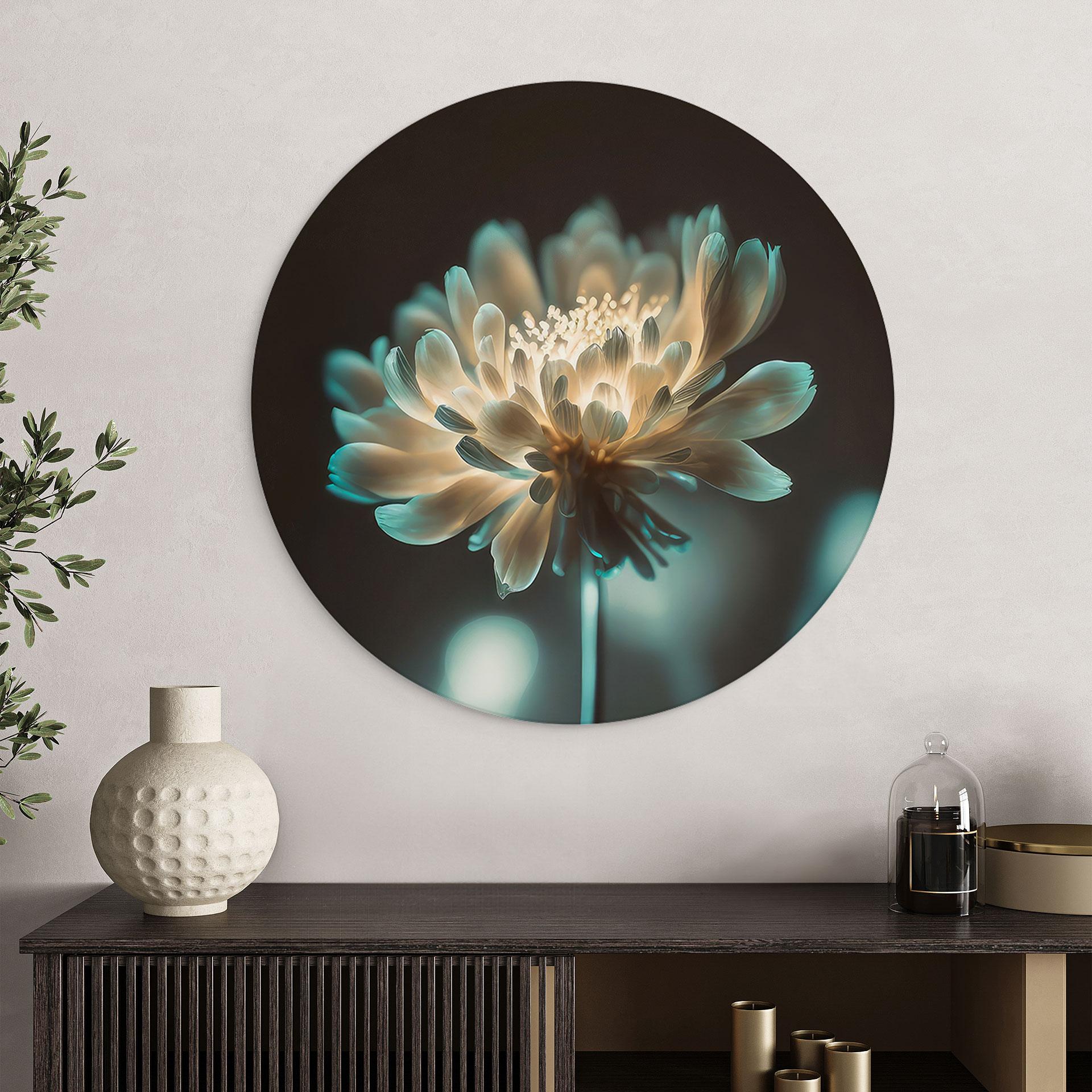 Wanddecoratie Lichtgevend bloemenhart - Treechild - Alu-Dibond Rond