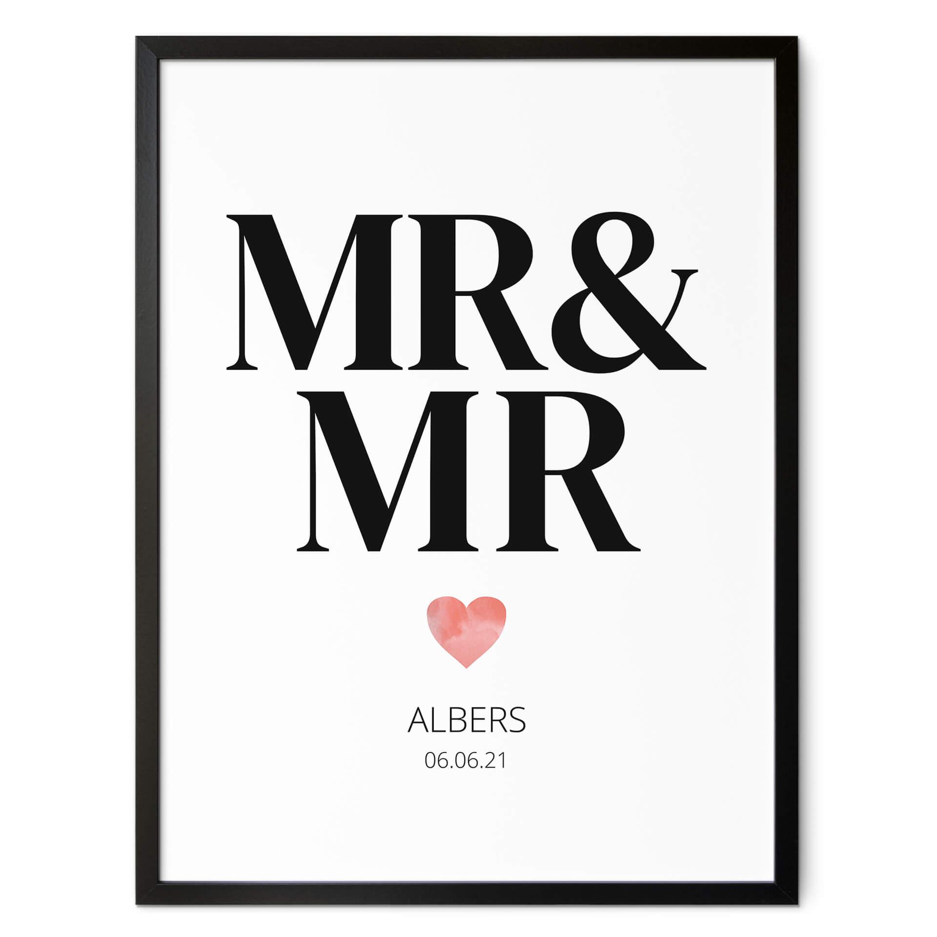 Poster à personnaliser Mr & Mr - Classique