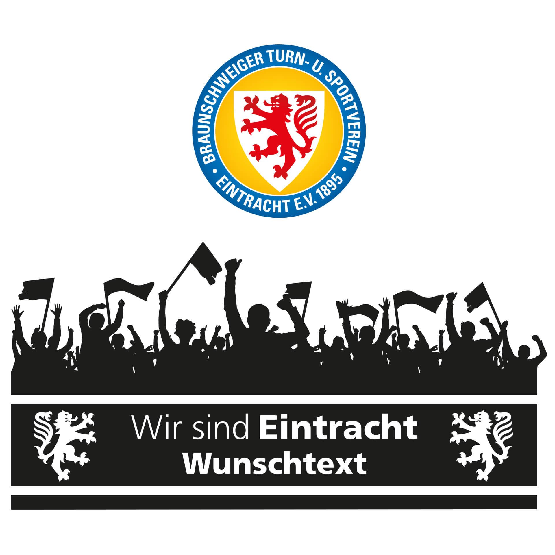 Wandtattoo Eintracht Braunschweig Wir sind Eintracht Wunschtext mit Logo farbig