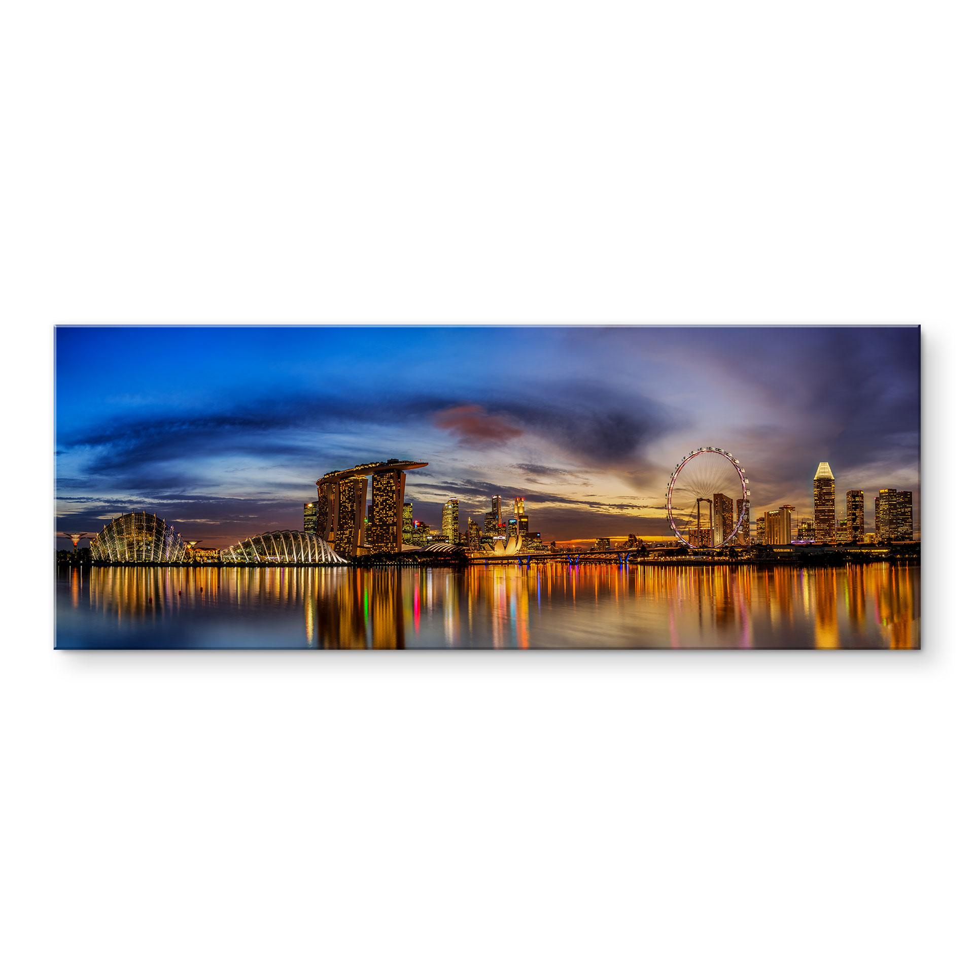 Akrylbillede Xie - Lys i Singapore - Panorama