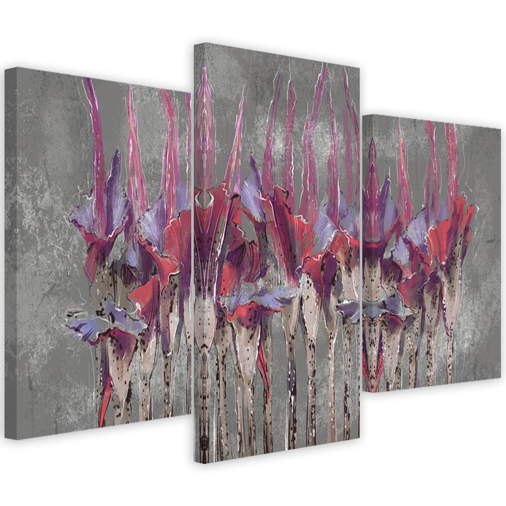 Lærred print 3 dele, planter blomster Simnitło