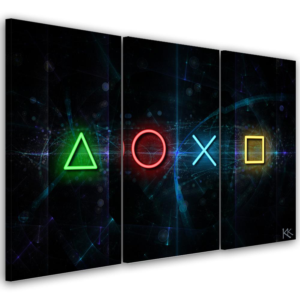 Canvas print 3 dele, knapper til controlleren