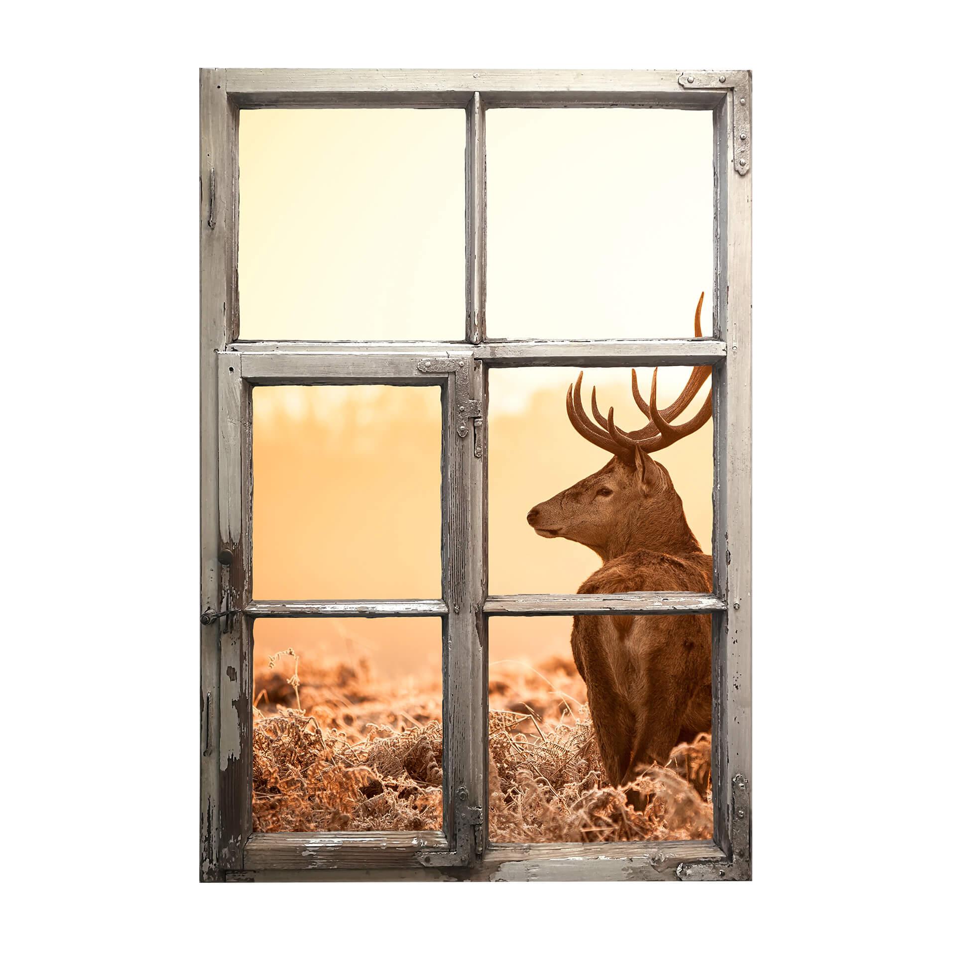 Trompe L'oeil Muursticker - Majestueus Hert