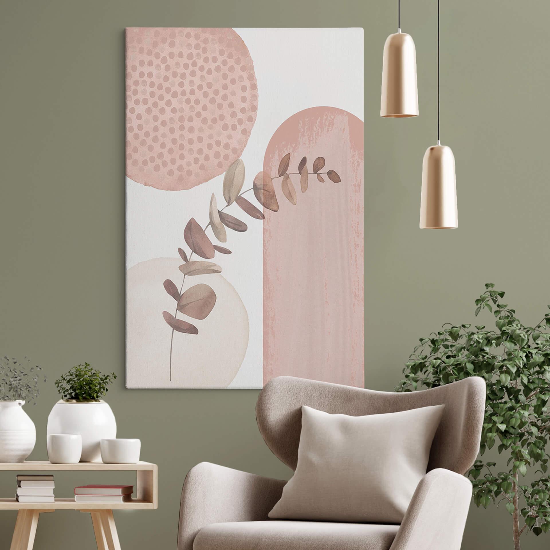 Lærredsprint - Moss - Boho Pink